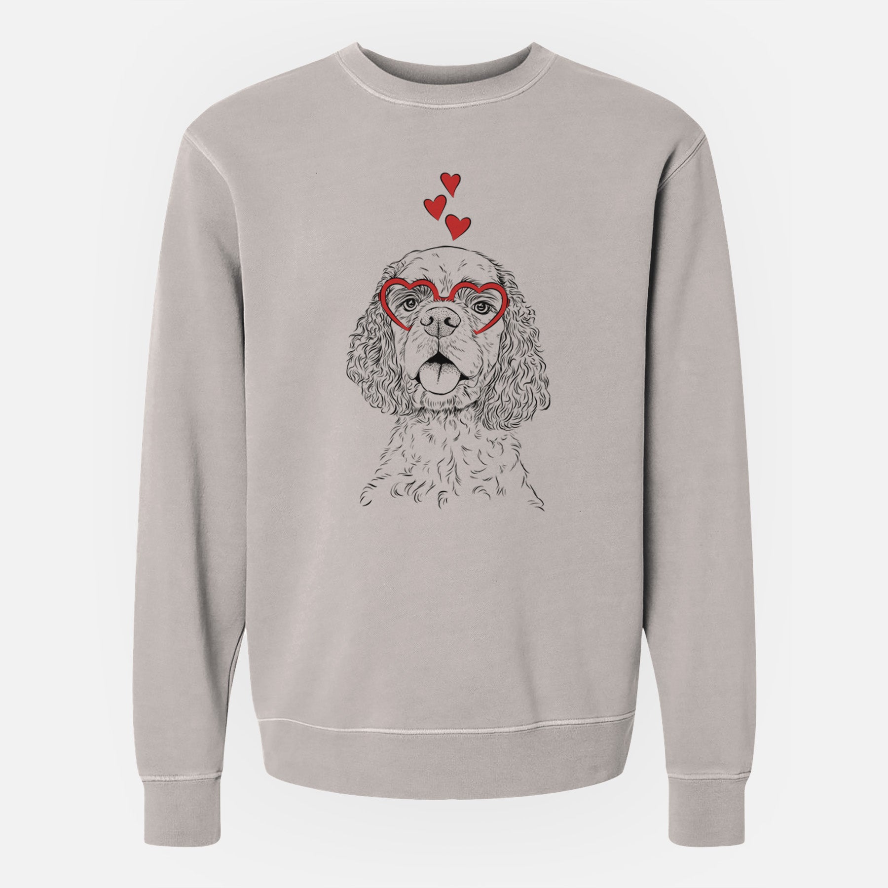 Valentine Baxter the American Cocker Spaniel - Unisex Pigment Dyed Crew Sweatshirt