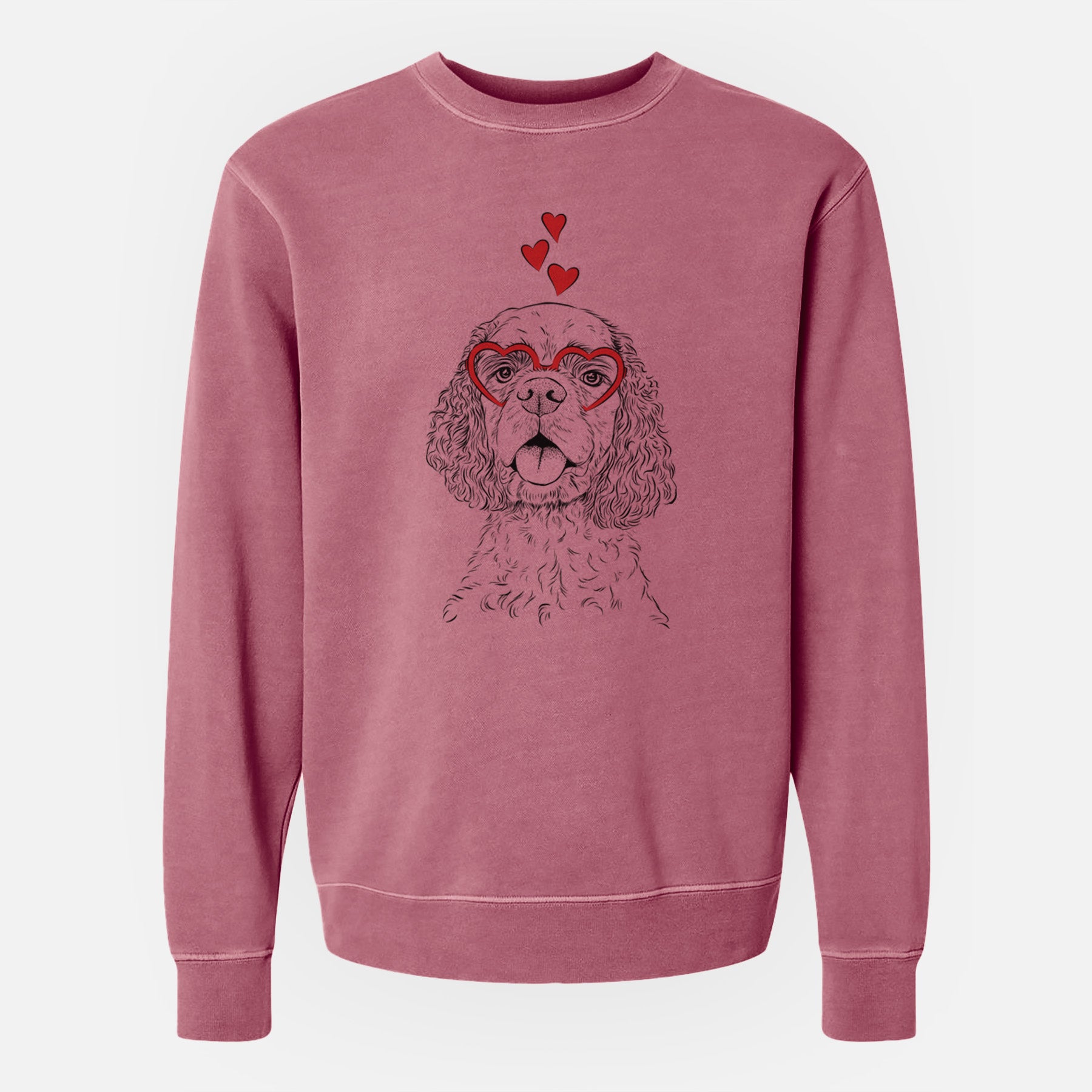 Valentine Baxter the American Cocker Spaniel - Unisex Pigment Dyed Crew Sweatshirt