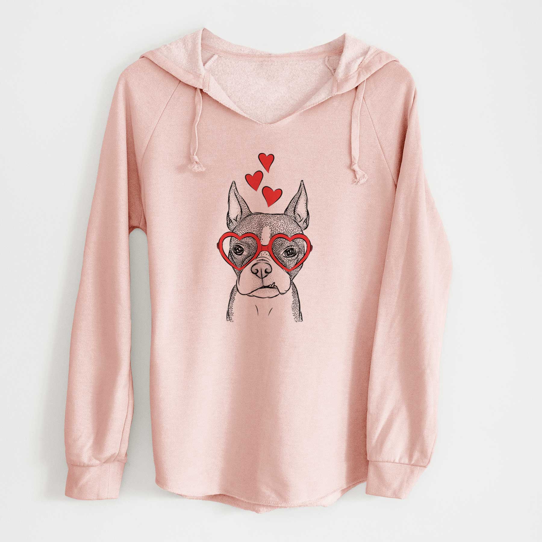 Valentine Bean the Boston Terrier - Cali Wave Hooded Sweatshirt