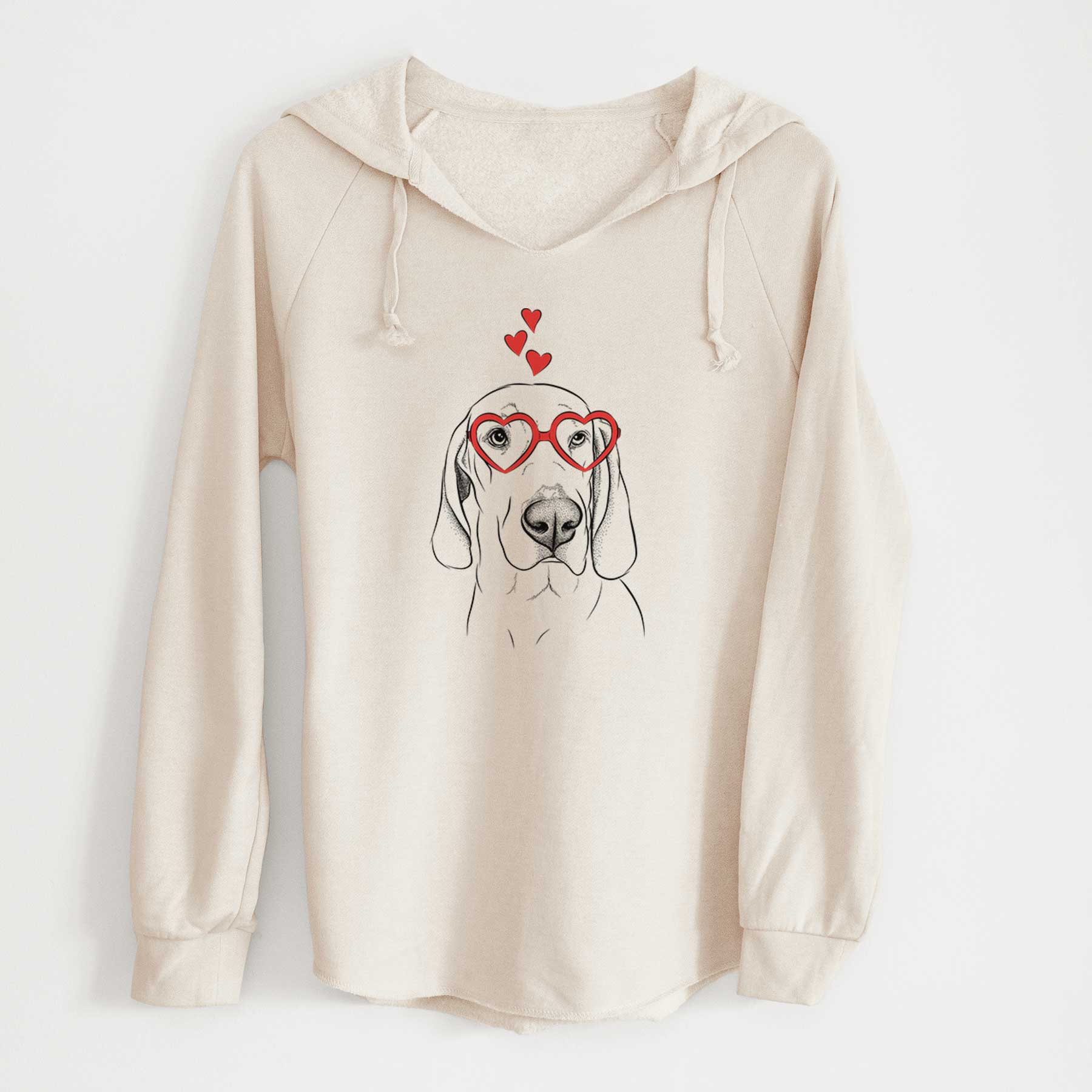 Valentine Beauregard the American Redbone Coonhound - Cali Wave Hooded Sweatshirt