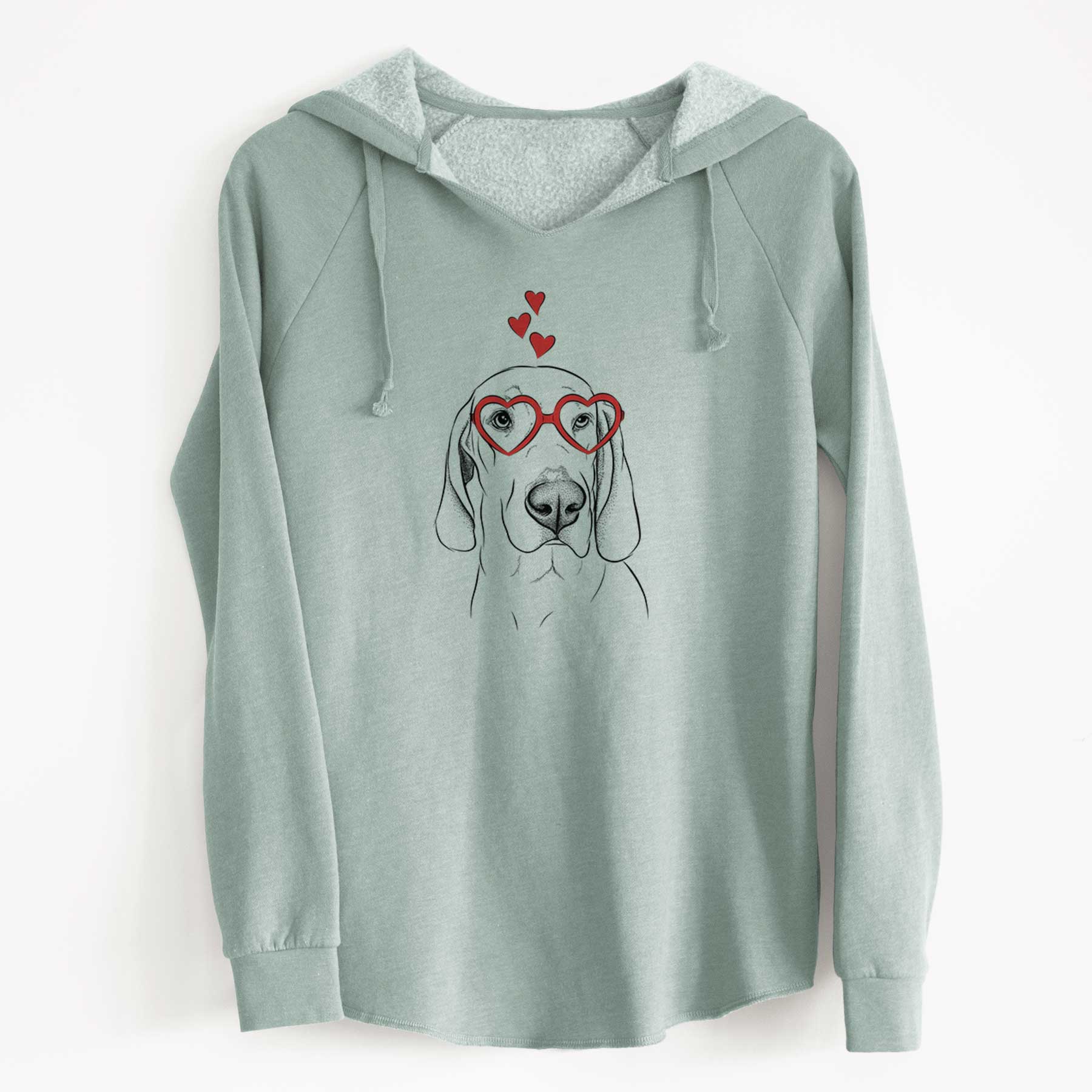 Valentine Beauregard the American Redbone Coonhound - Cali Wave Hooded Sweatshirt