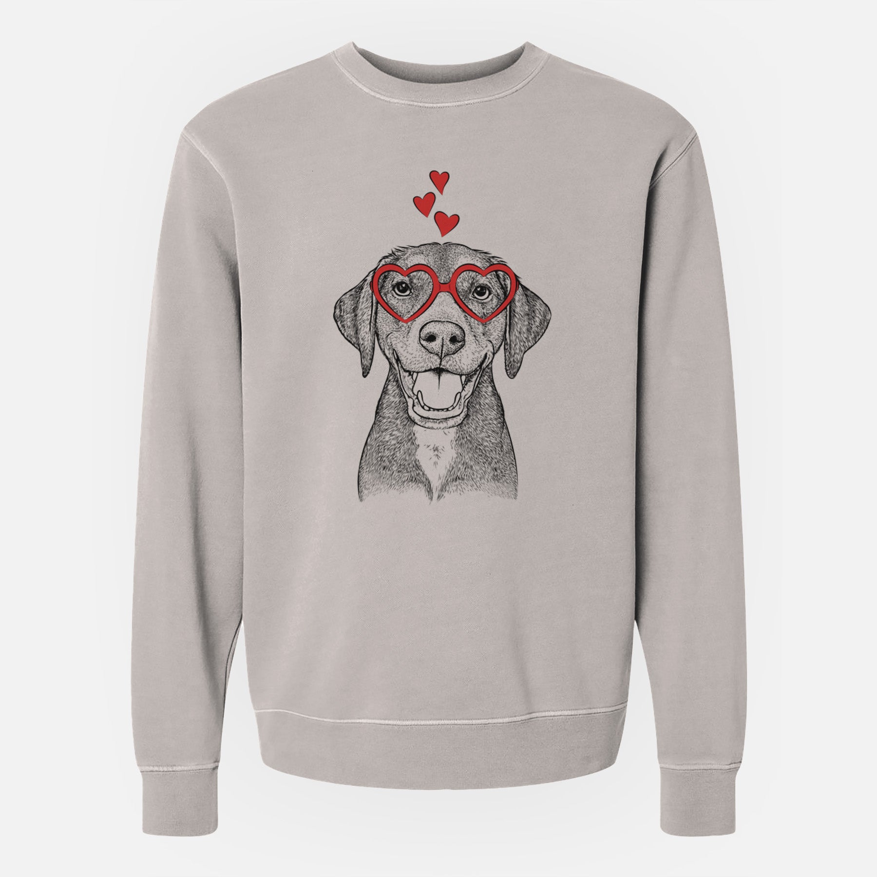 Valentine Beaver the Hound Mix - Unisex Pigment Dyed Crew Sweatshirt