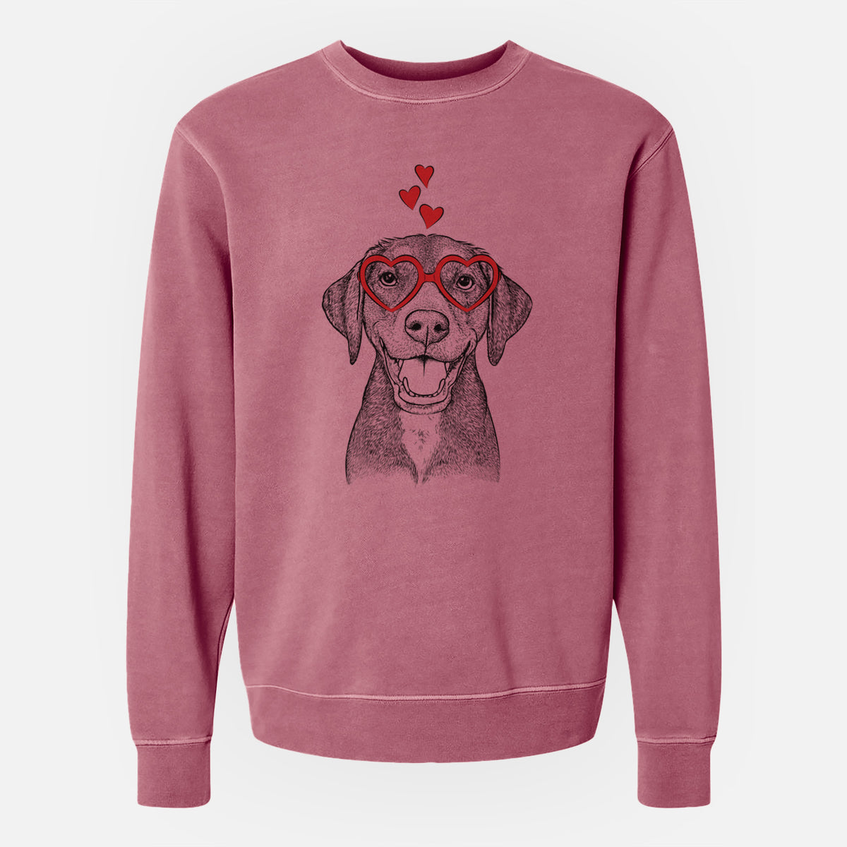Valentine Beaver the Hound Mix - Unisex Pigment Dyed Crew Sweatshirt