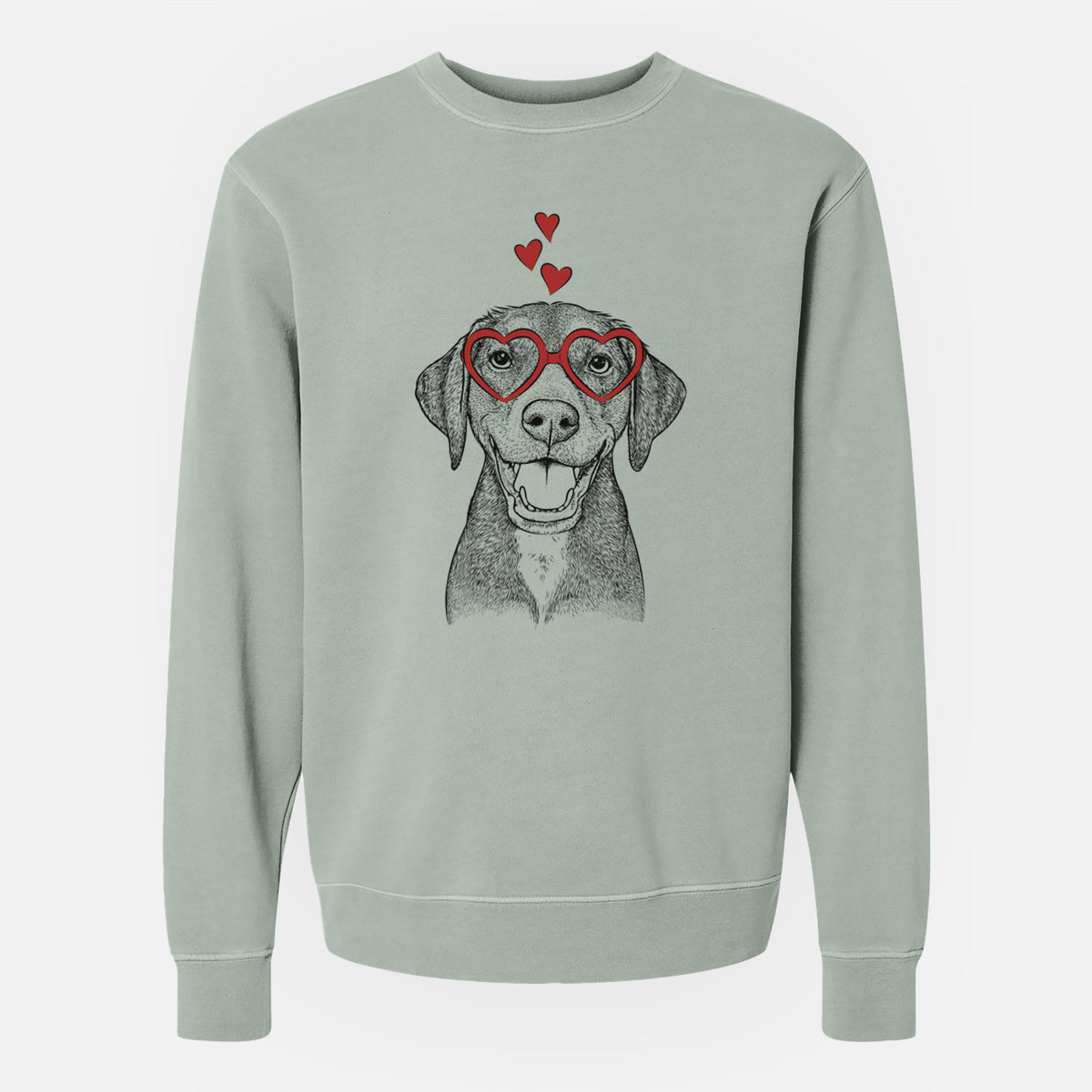 Valentine Beaver the Hound Mix - Unisex Pigment Dyed Crew Sweatshirt