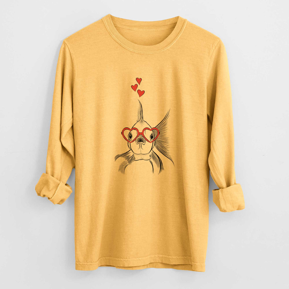 Valentine Beefcake the Goldfish - Heavyweight 100% Cotton Long Sleeve