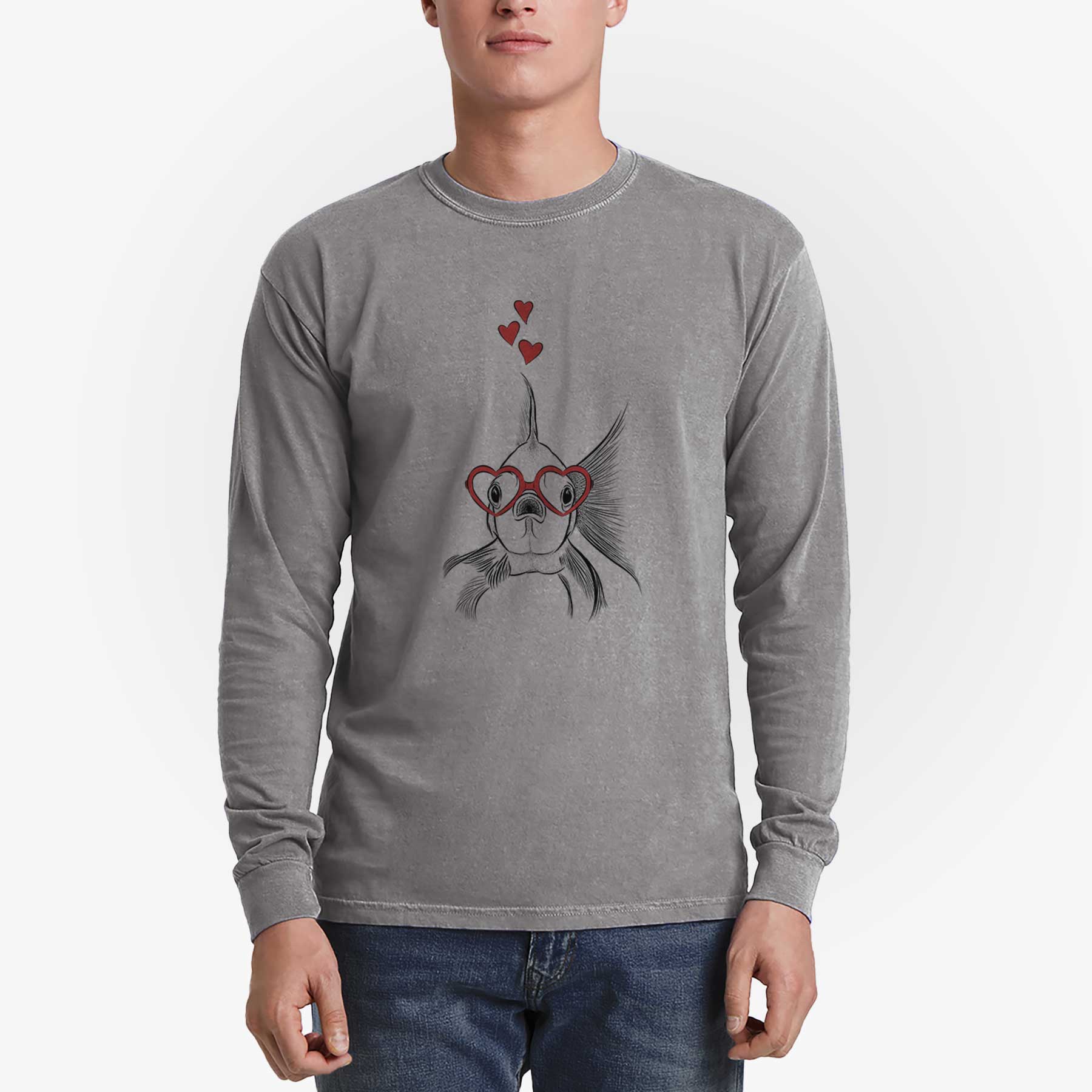 Valentine Beefcake the Goldfish - Heavyweight 100% Cotton Long Sleeve