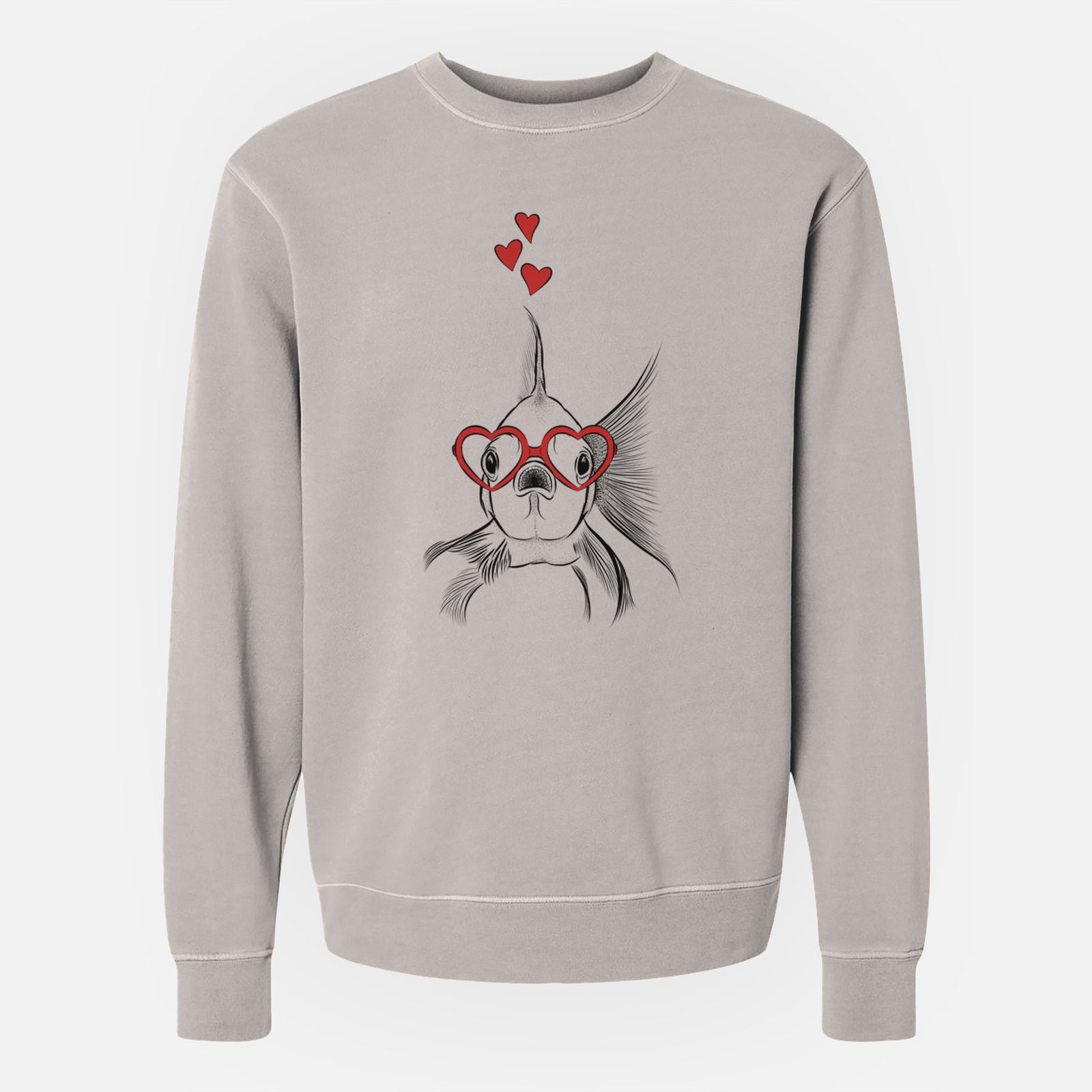 Valentine Beefcake the Goldfish - Unisex Pigment Dyed Crew Sweatshirt