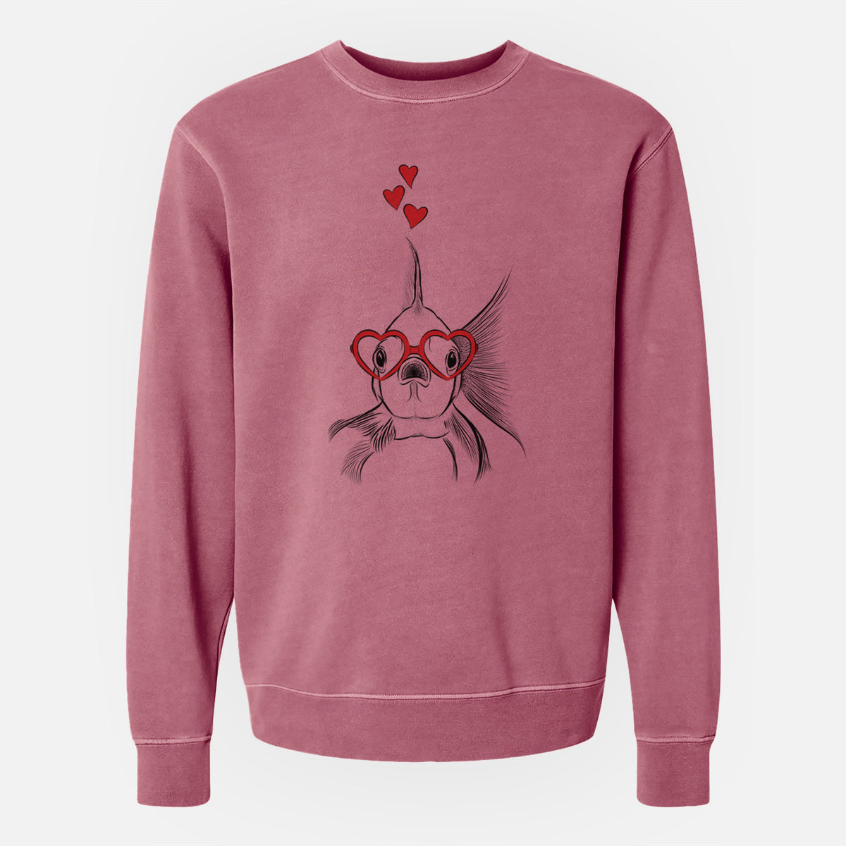 Valentine Beefcake the Goldfish - Unisex Pigment Dyed Crew Sweatshirt