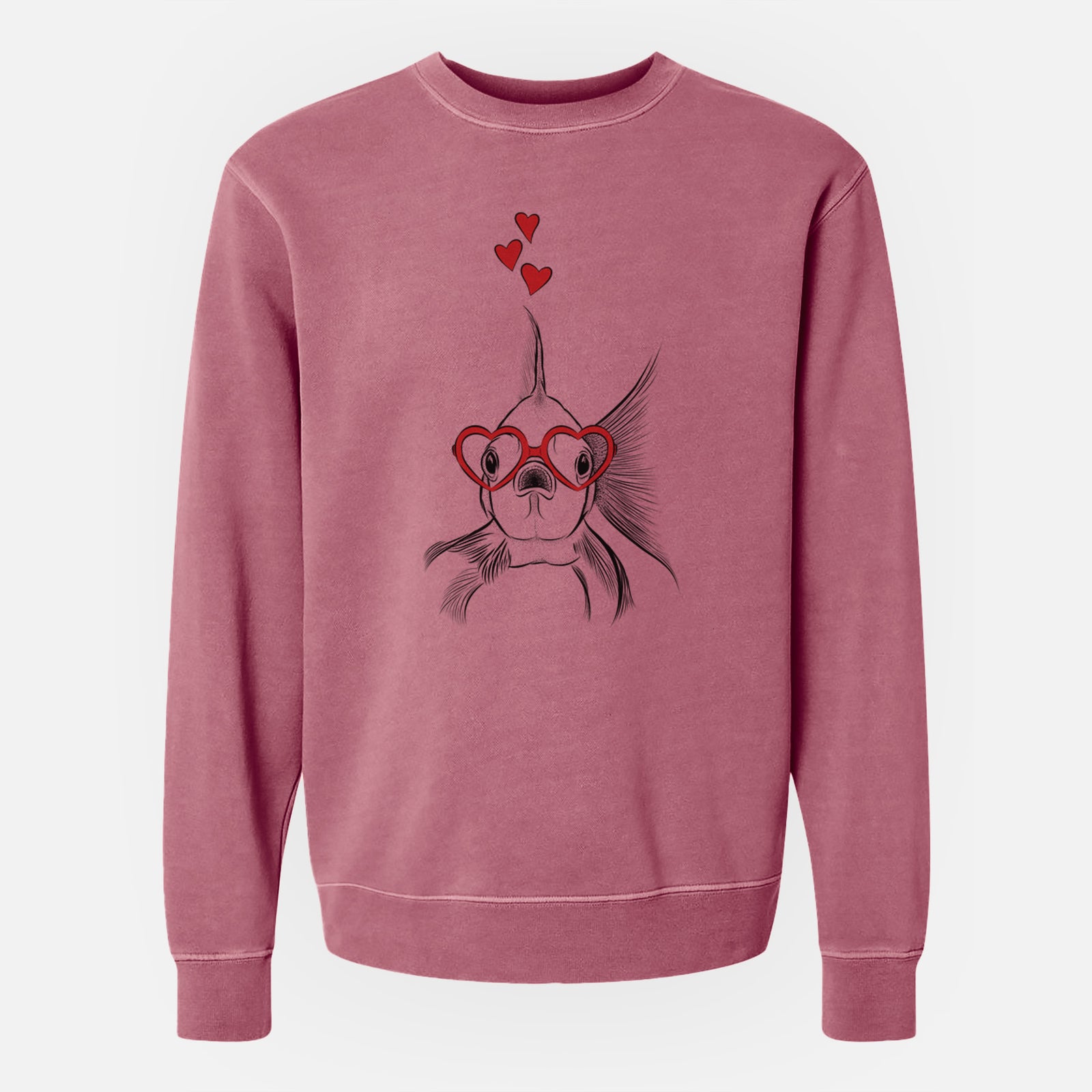 Valentine Beefcake the Goldfish - Unisex Pigment Dyed Crew Sweatshirt