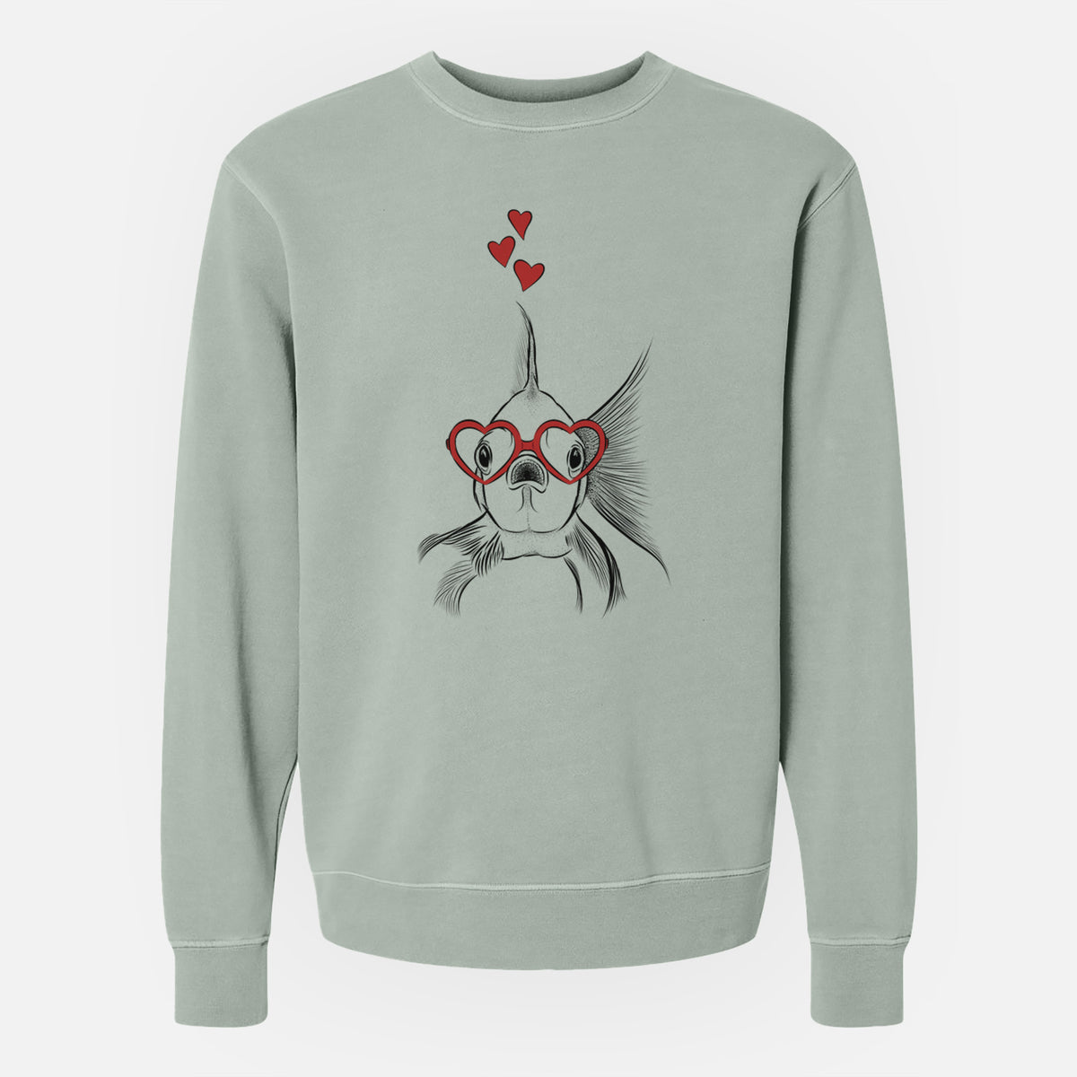 Valentine Beefcake the Goldfish - Unisex Pigment Dyed Crew Sweatshirt
