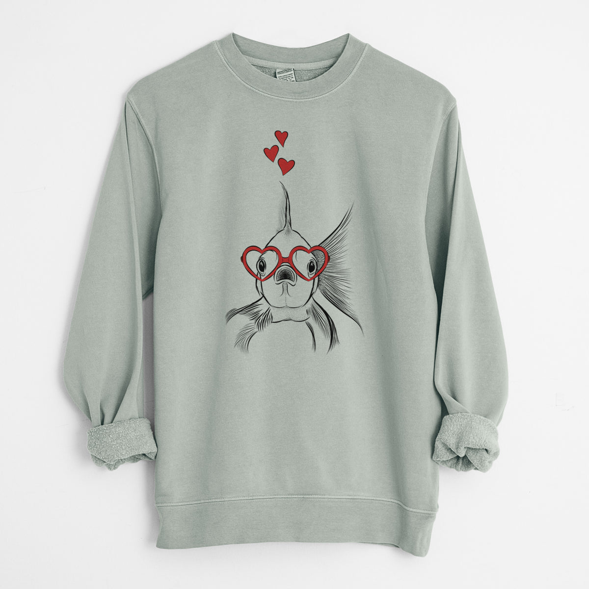 Valentine Beefcake the Goldfish - Unisex Pigment Dyed Crew Sweatshirt