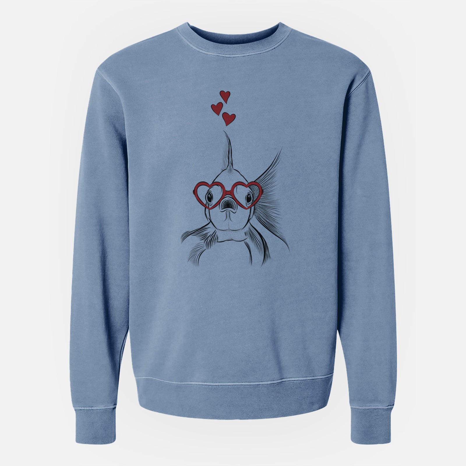 Valentine Beefcake the Goldfish - Unisex Pigment Dyed Crew Sweatshirt