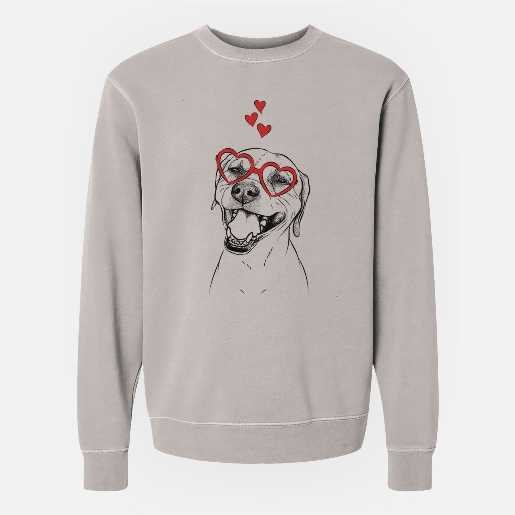 Valentine Beemer the Boxer Pitbull Terrier Mix - Unisex Pigment Dyed Crew Sweatshirt