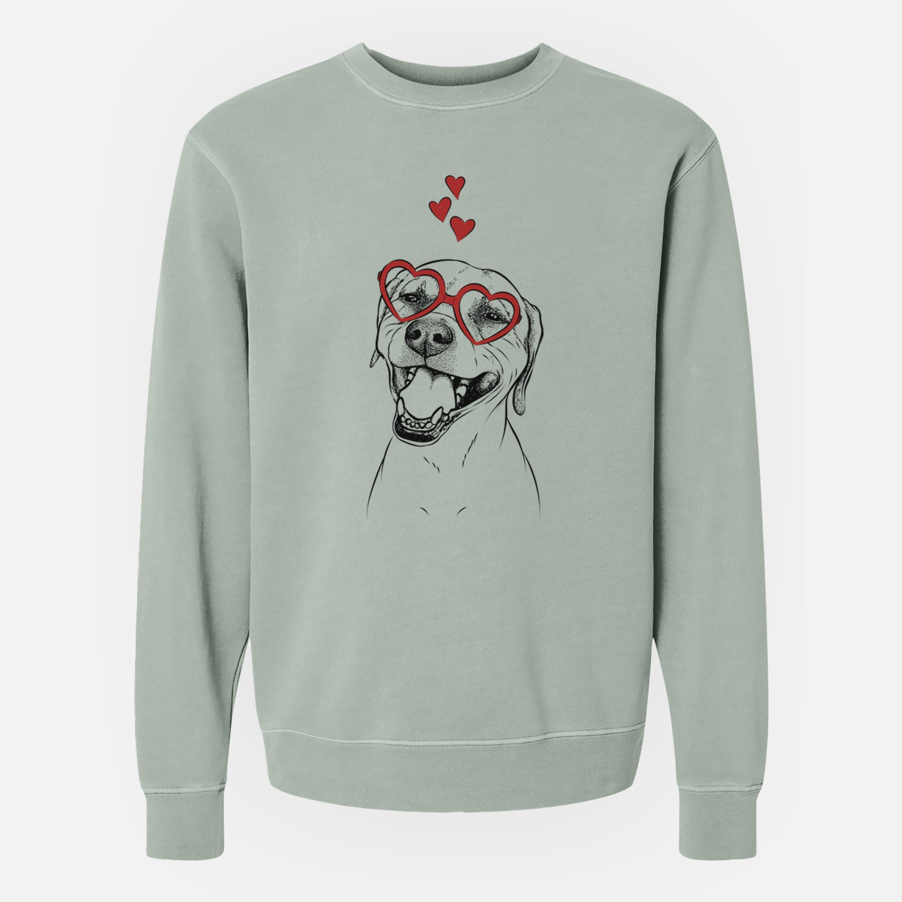 Valentine Beemer the Boxer Pitbull Terrier Mix - Unisex Pigment Dyed Crew Sweatshirt