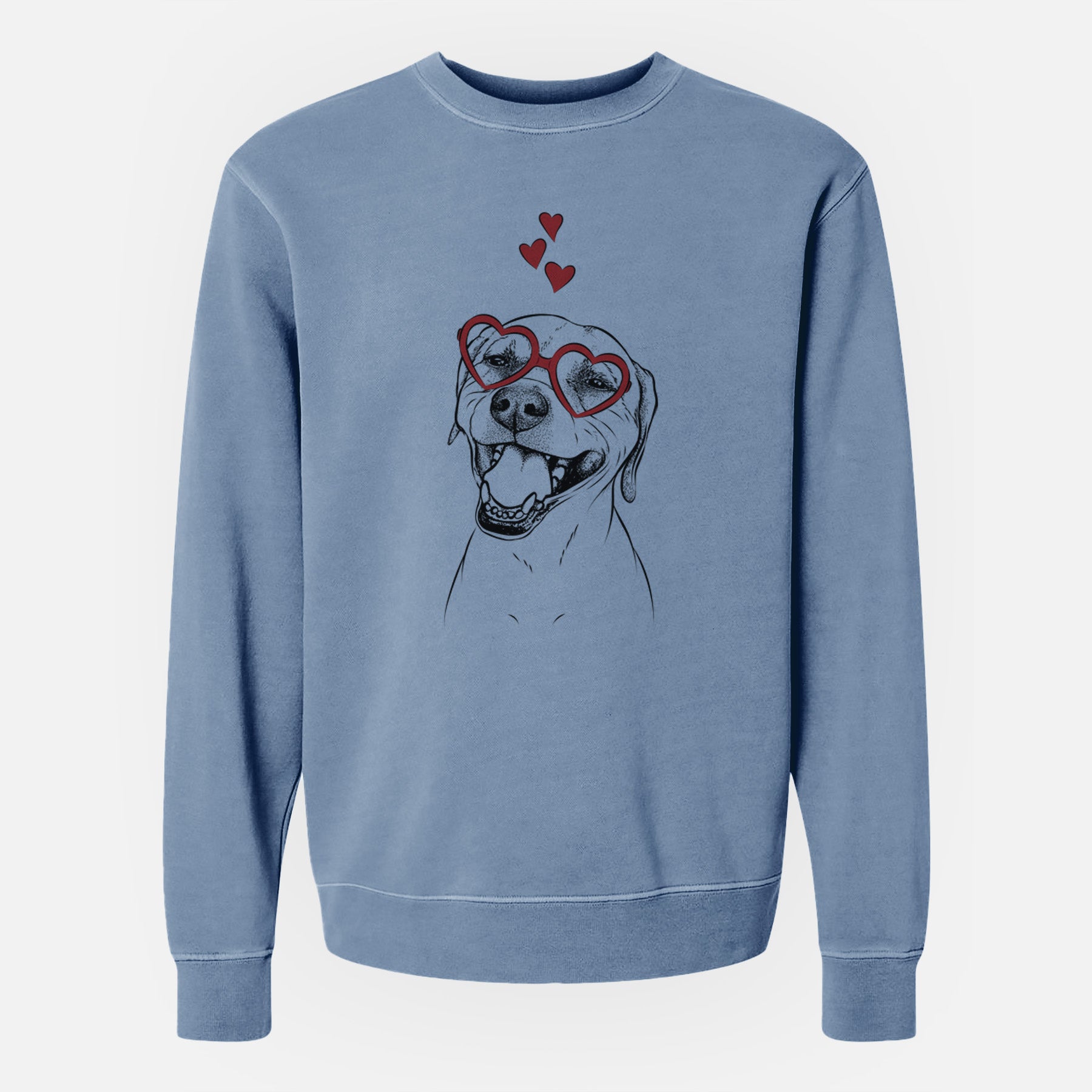 Valentine Beemer the Boxer Pitbull Terrier Mix - Unisex Pigment Dyed Crew Sweatshirt