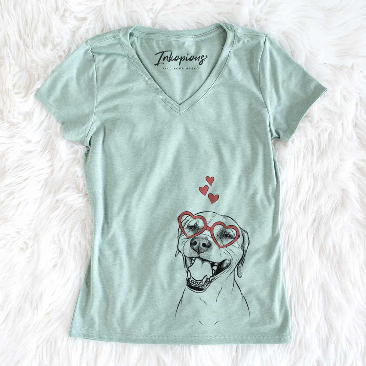 Valentine Beemer the Boxer Pitbull Terrier Mix - Women&#39;s V-neck Shirt