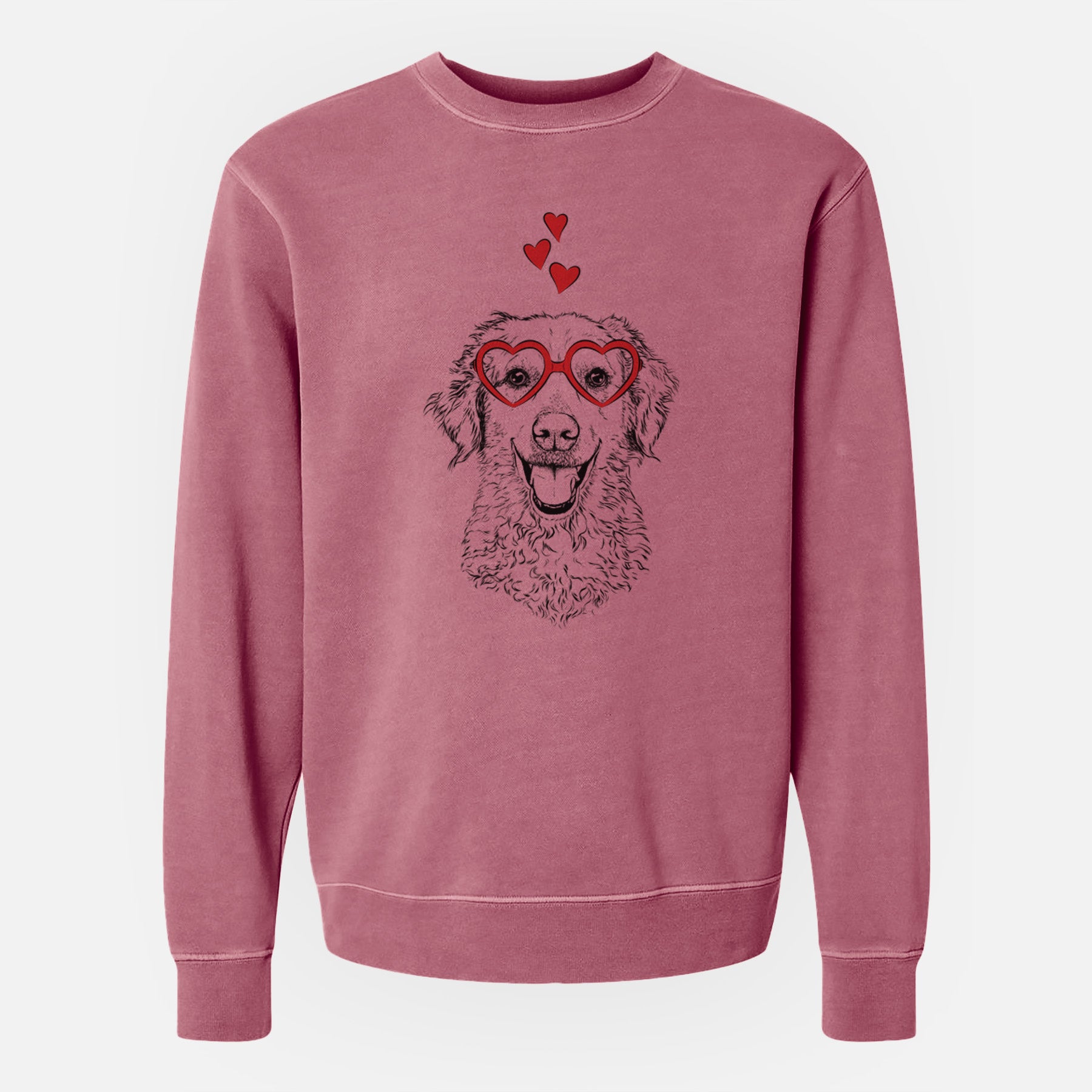 Valentine Bella Bean the Goldendoodle - Unisex Pigment Dyed Crew Sweatshirt