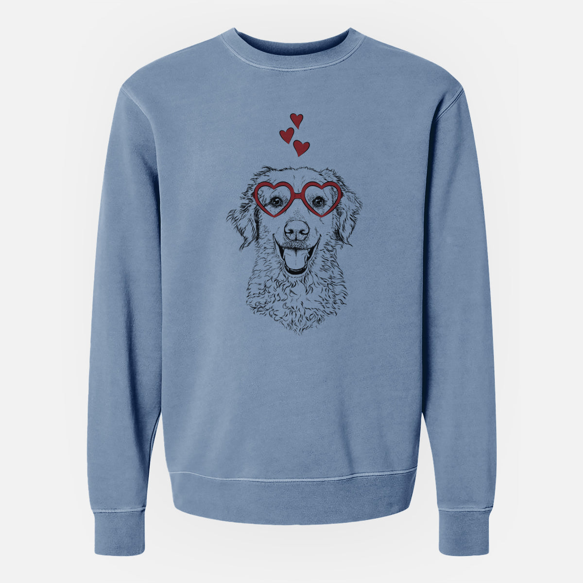 Valentine Bella Bean the Goldendoodle - Unisex Pigment Dyed Crew Sweatshirt