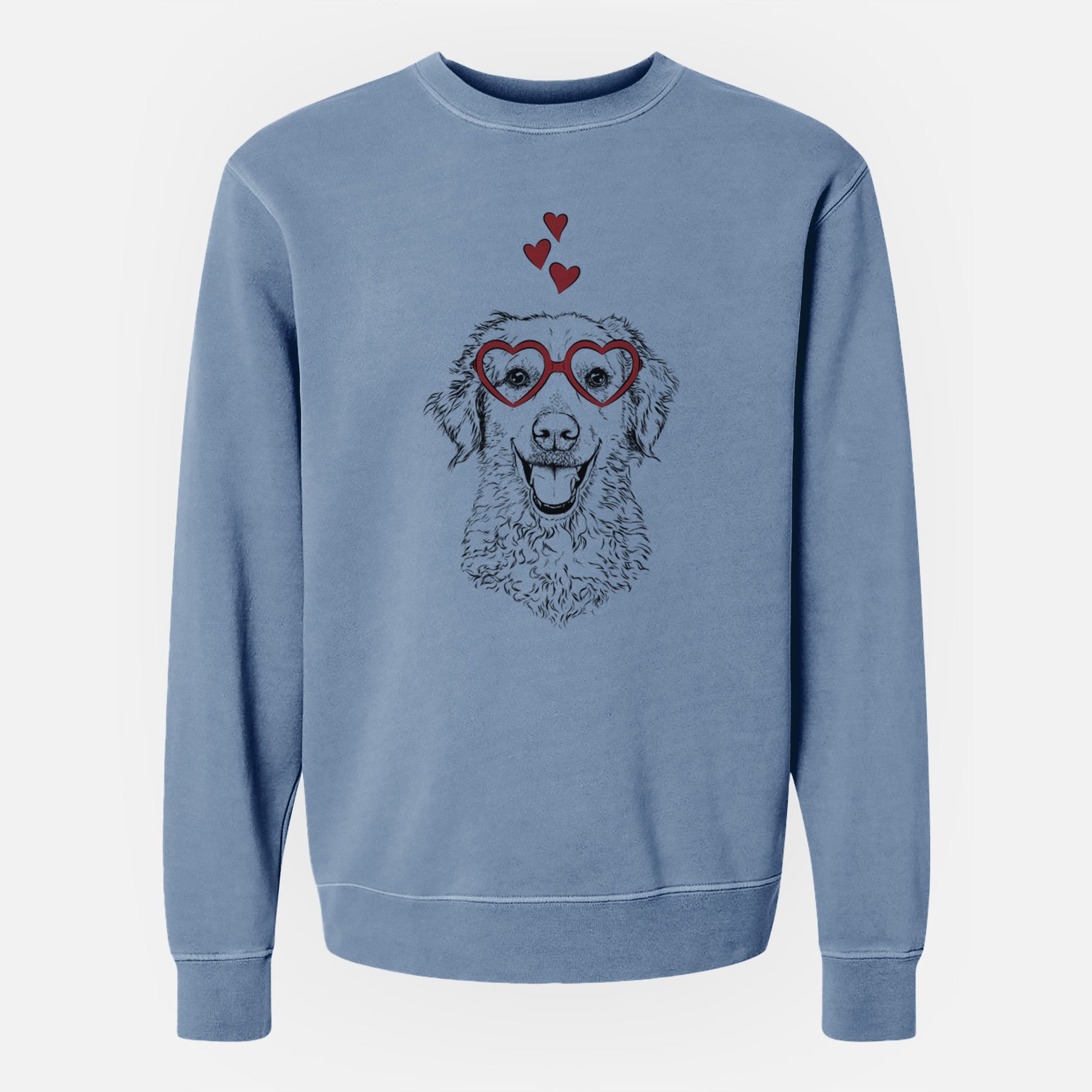 Valentine Bella Bean the Goldendoodle - Unisex Pigment Dyed Crew Sweatshirt