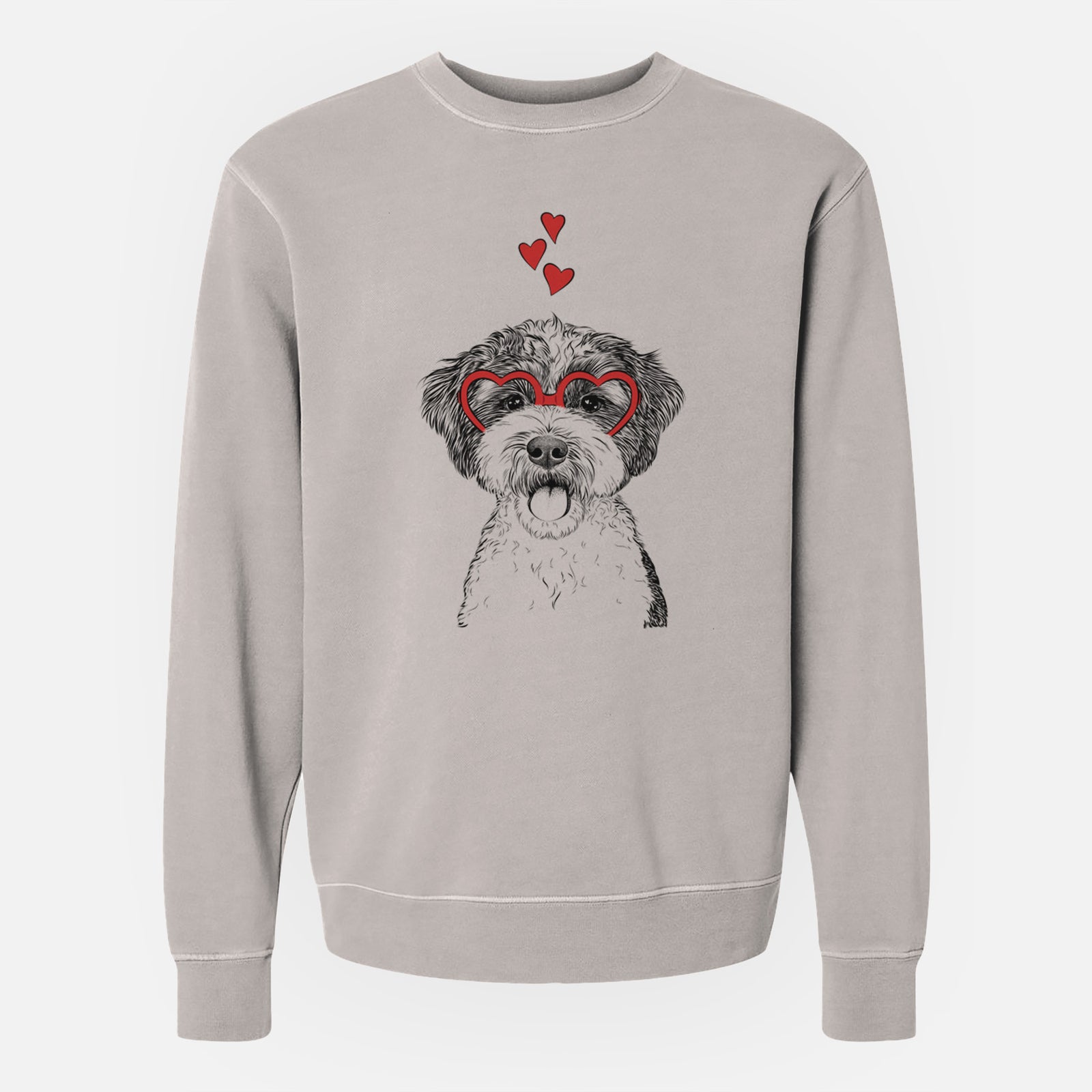 Valentine Bella the Cockapoo - Unisex Pigment Dyed Crew Sweatshirt