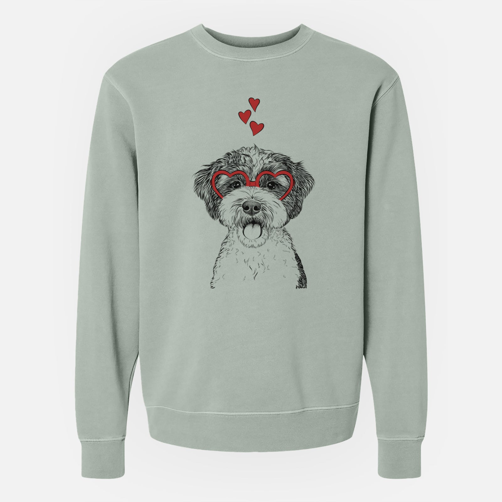 Valentine Bella the Cockapoo - Unisex Pigment Dyed Crew Sweatshirt