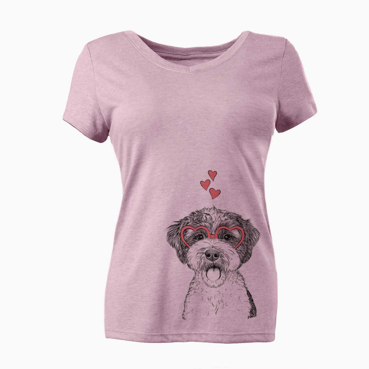 Valentine Bella the Cockapoo - Women's V-neck Shirt