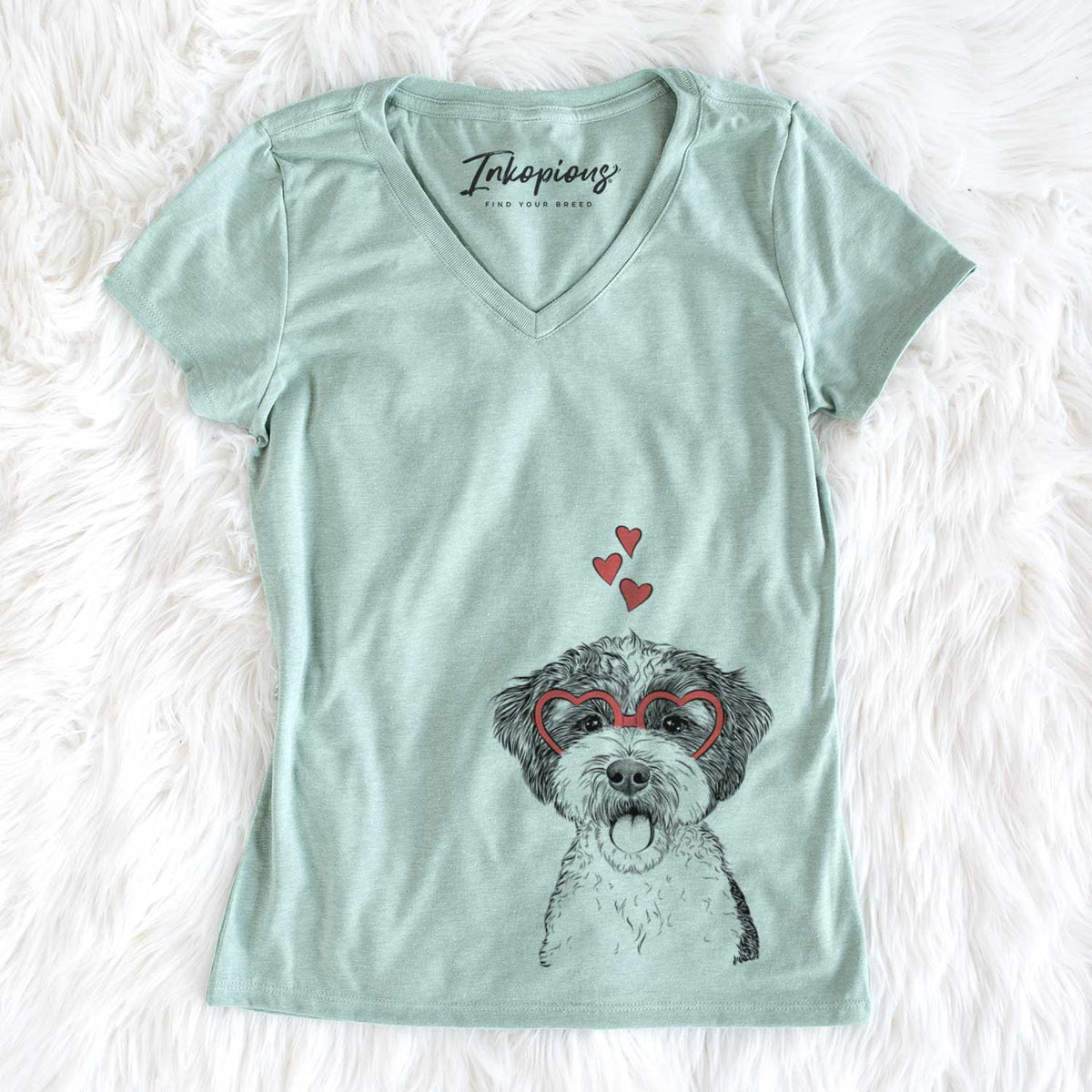 Valentine Bella the Cockapoo - Women&#39;s V-neck Shirt