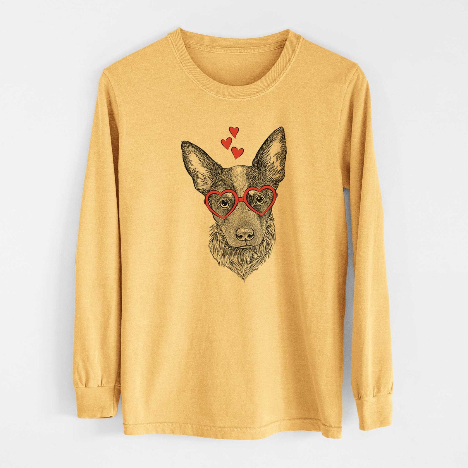 Valentine Bella the Blue Heeler Puppy - Heavyweight 100% Cotton Long Sleeve