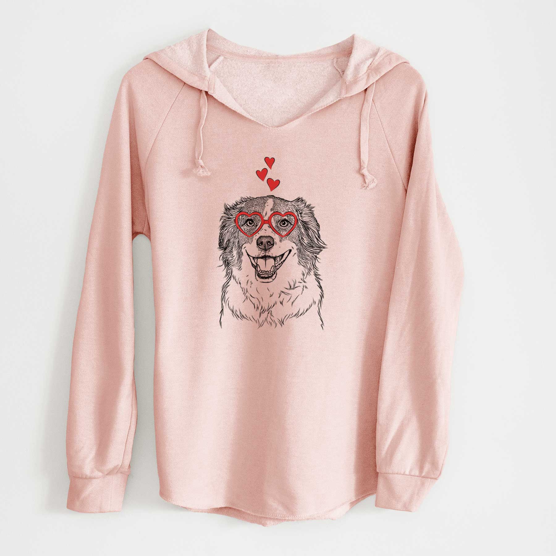 Valentine Belle the Australian Shepherd Mix - Cali Wave Hooded Sweatshirt