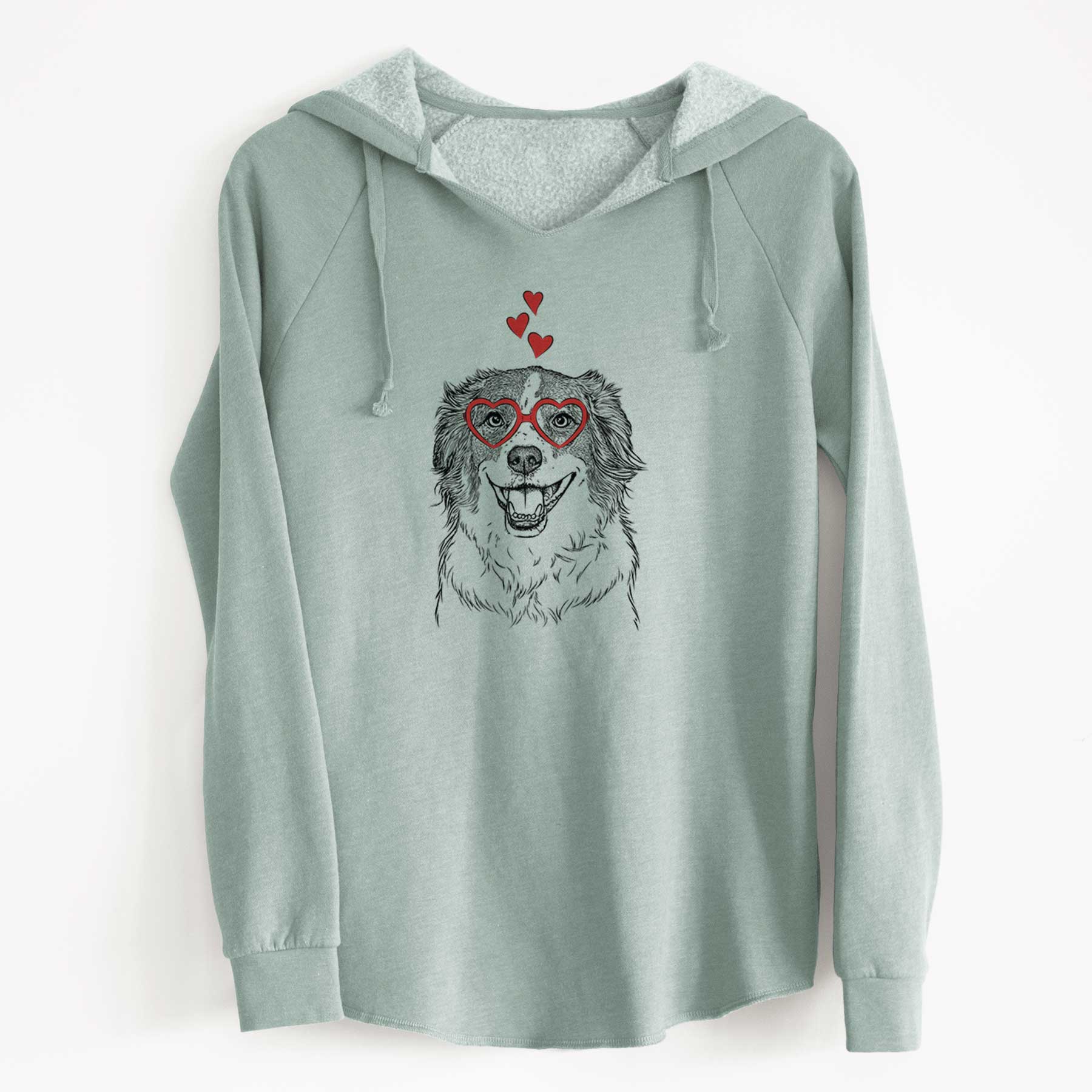 Valentine Belle the Australian Shepherd Mix - Cali Wave Hooded Sweatshirt