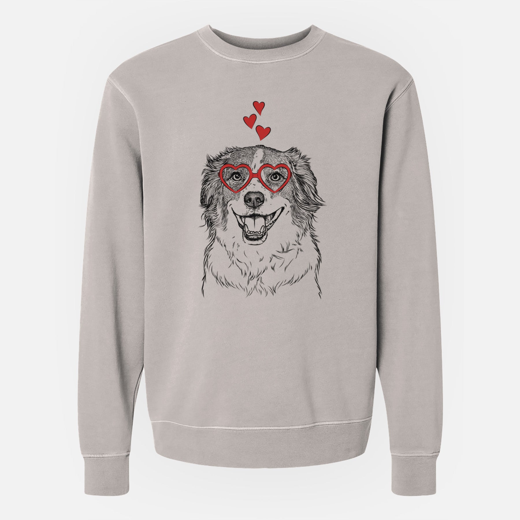 Valentine Belle the Australian Shepherd Mix - Unisex Pigment Dyed Crew Sweatshirt