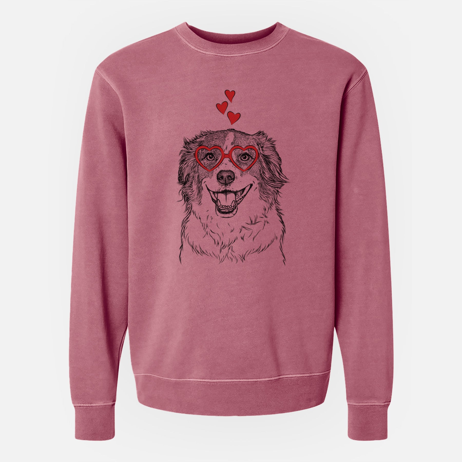 Valentine Belle the Australian Shepherd Mix - Unisex Pigment Dyed Crew Sweatshirt