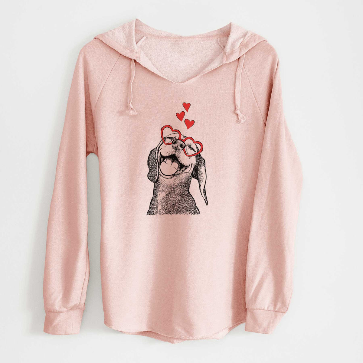 Valentine Belle the Hound Mix - Cali Wave Hooded Sweatshirt