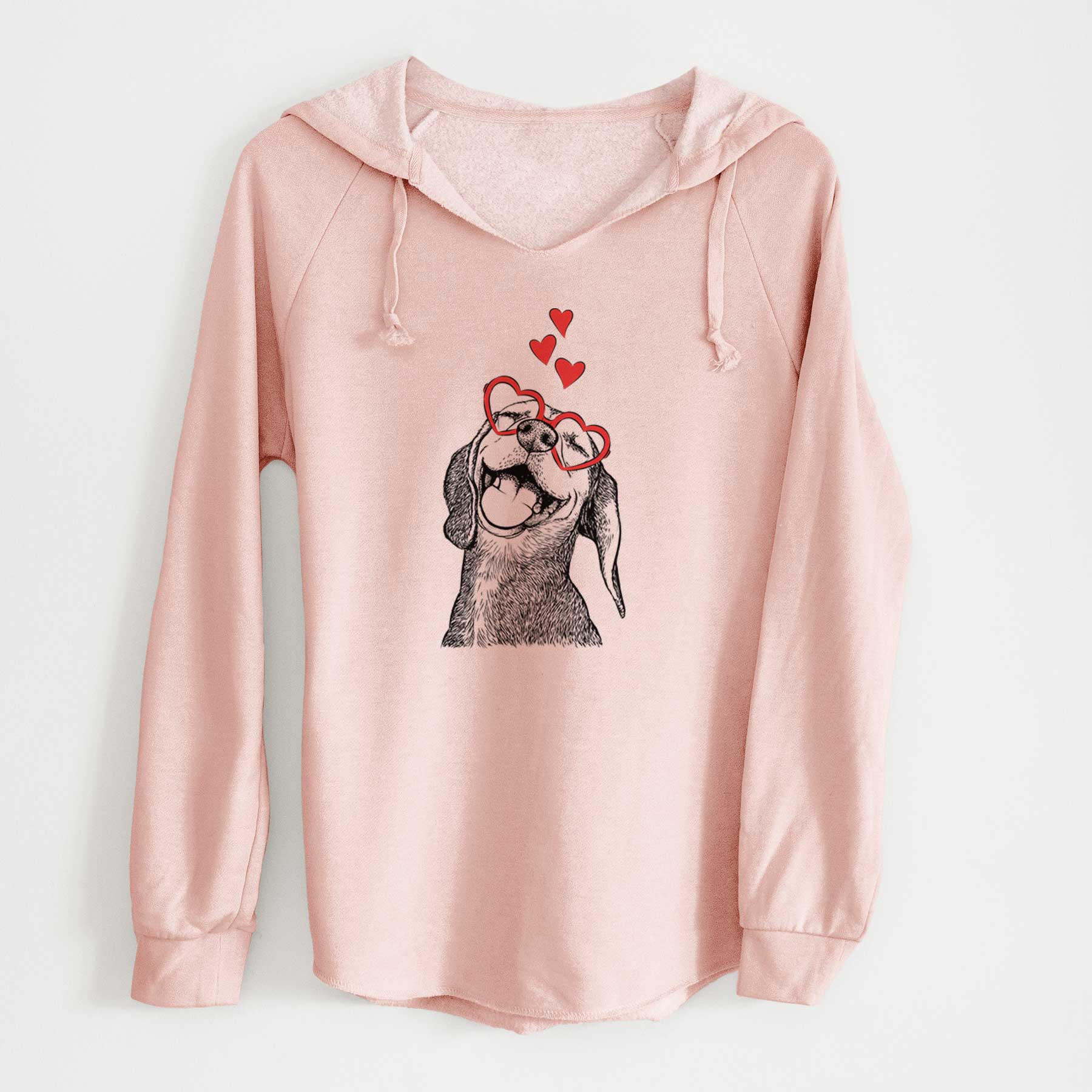 Valentine Belle the Hound Mix - Cali Wave Hooded Sweatshirt