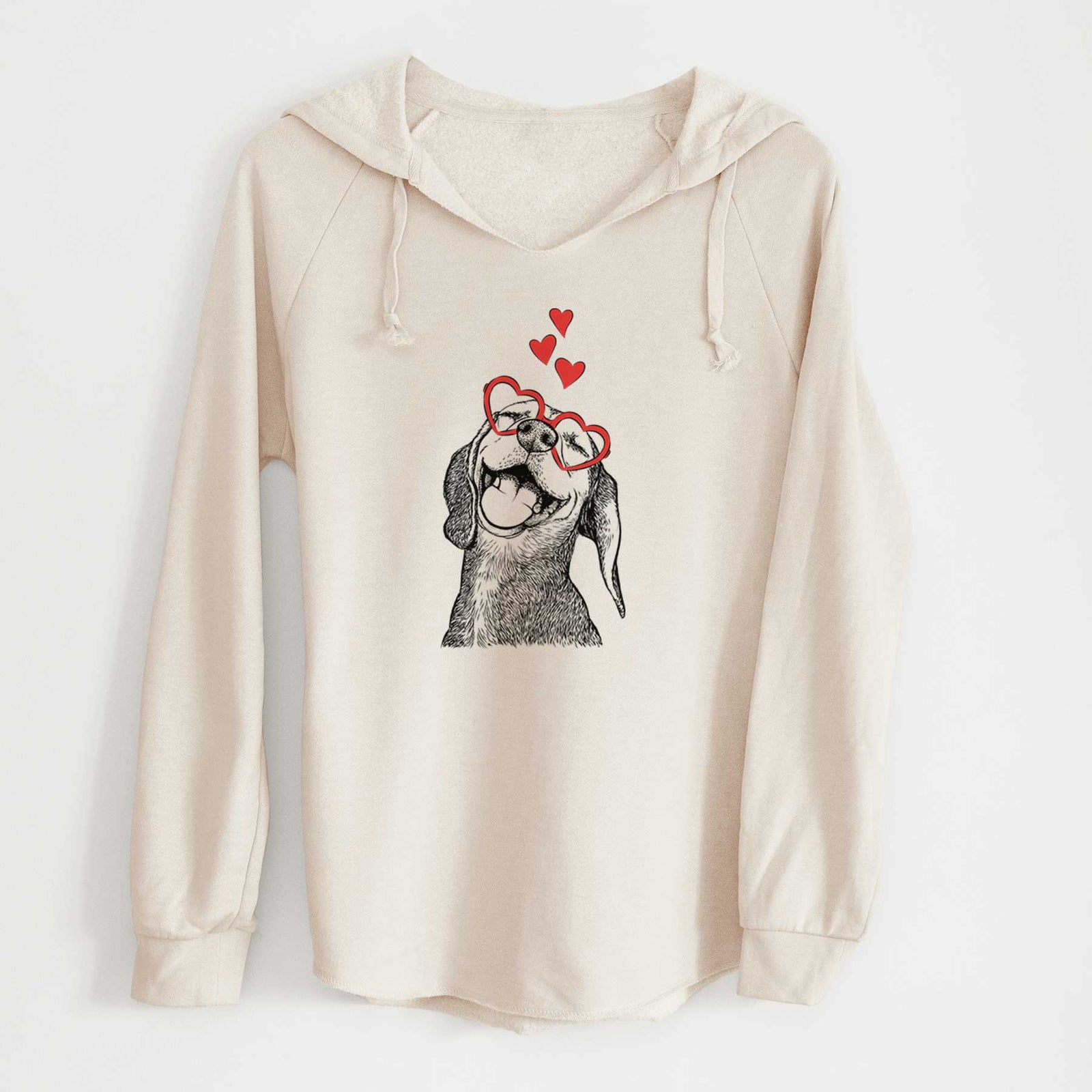 Valentine Belle the Hound Mix - Cali Wave Hooded Sweatshirt
