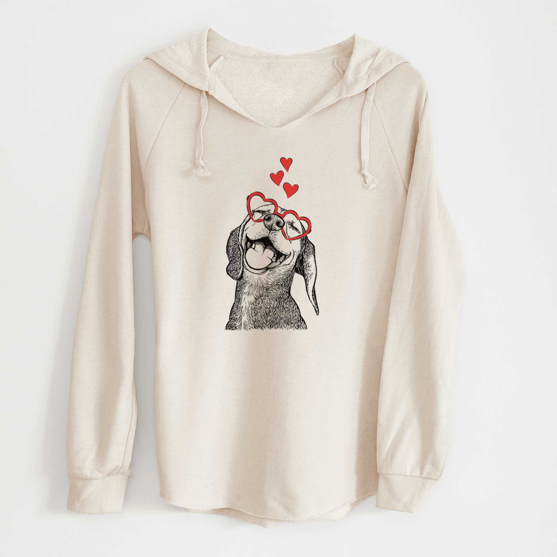 Valentine Belle the Hound Mix - Cali Wave Hooded Sweatshirt