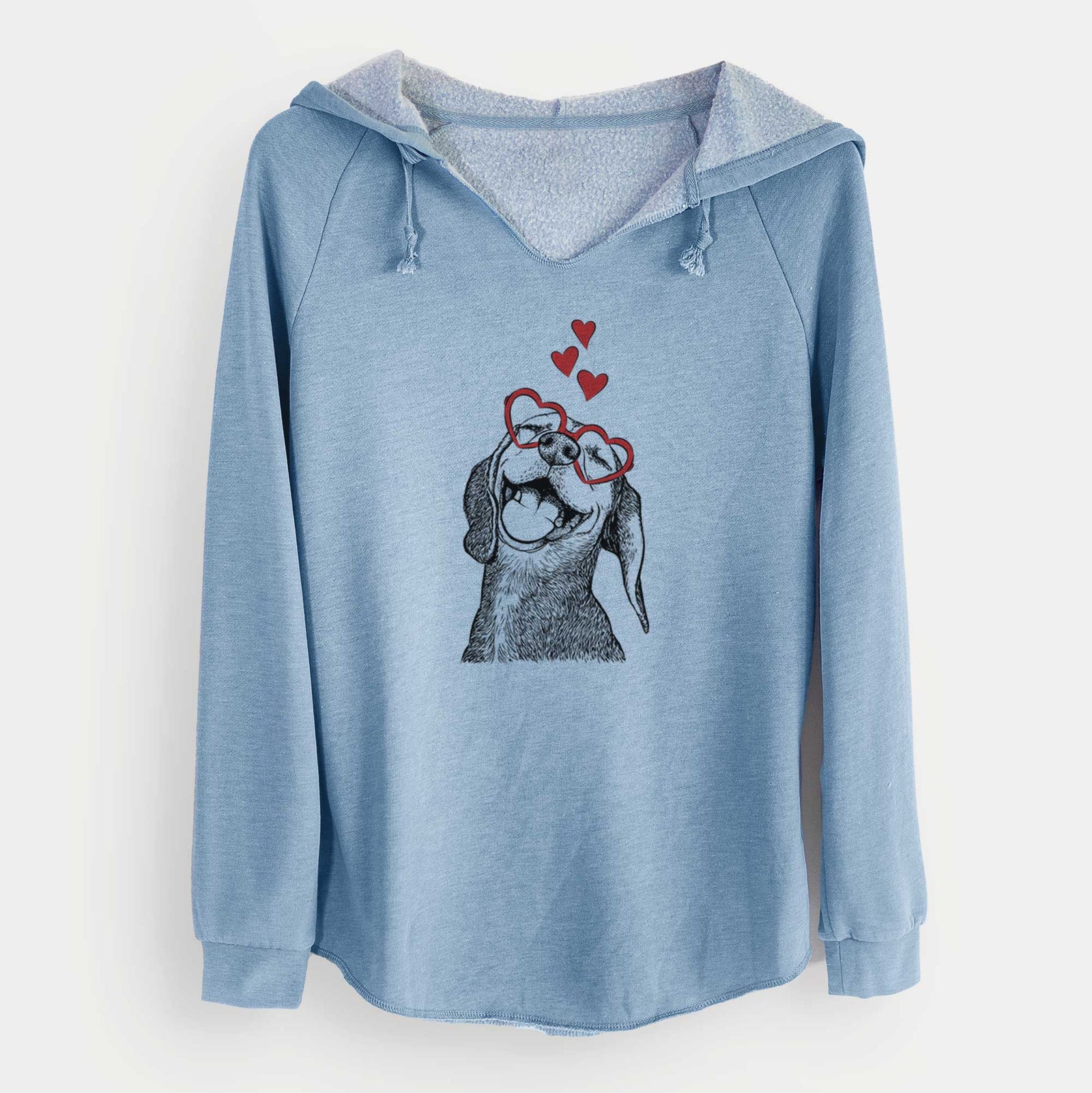 Valentine Belle the Hound Mix - Cali Wave Hooded Sweatshirt