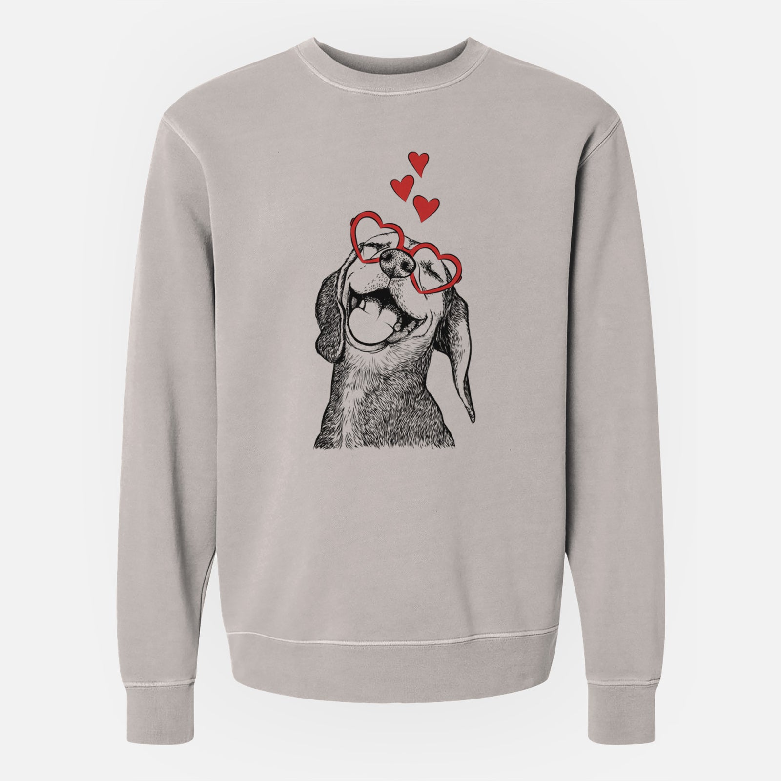 Valentine Belle the Hound Mix - Unisex Pigment Dyed Crew Sweatshirt