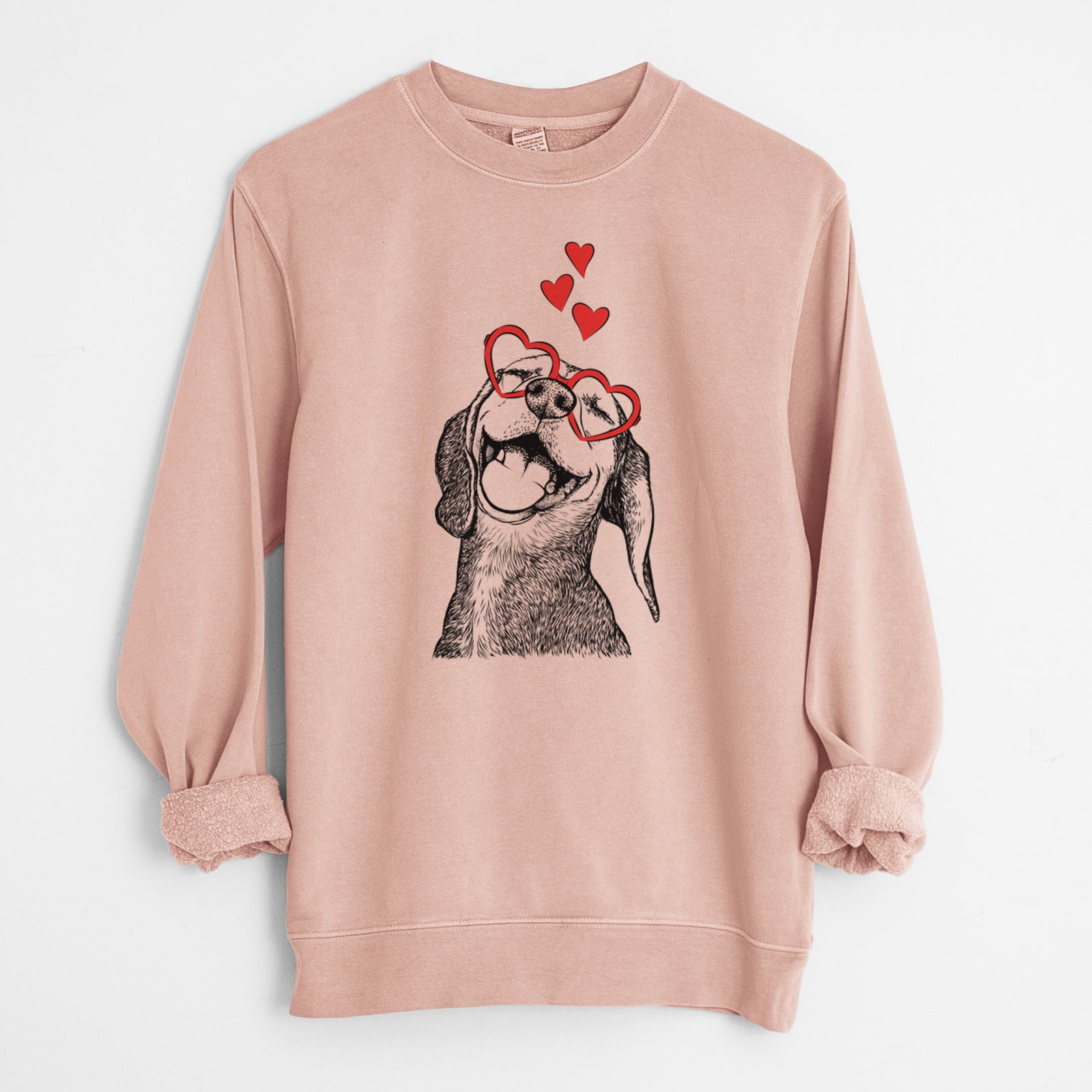 Valentine Belle the Hound Mix - Unisex Pigment Dyed Crew Sweatshirt