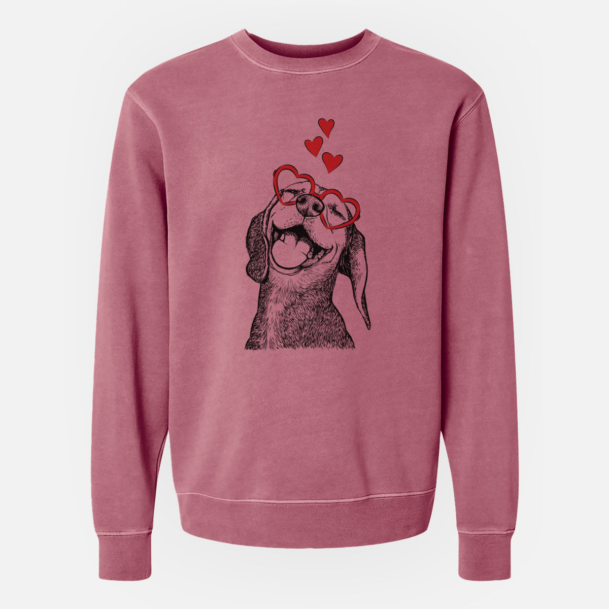 Valentine Belle the Hound Mix - Unisex Pigment Dyed Crew Sweatshirt