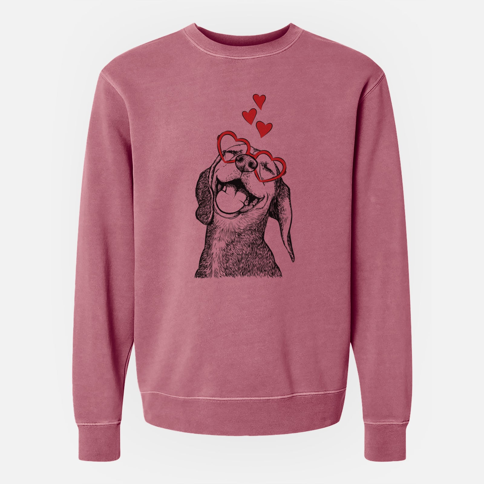 Valentine Belle the Hound Mix - Unisex Pigment Dyed Crew Sweatshirt