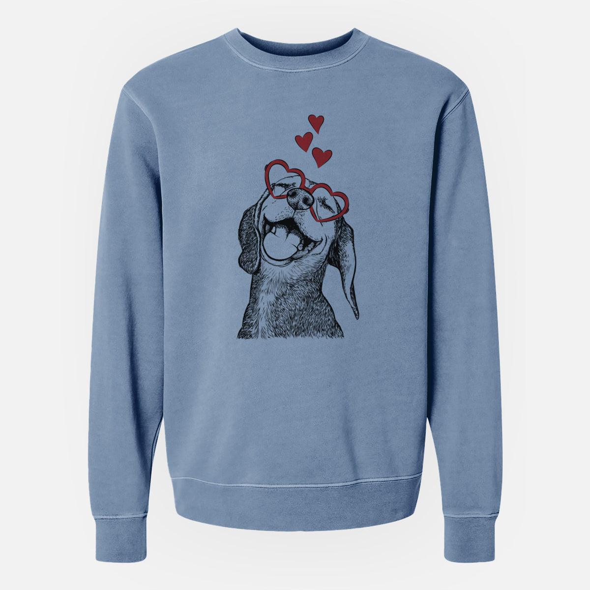 Valentine Belle the Hound Mix - Unisex Pigment Dyed Crew Sweatshirt