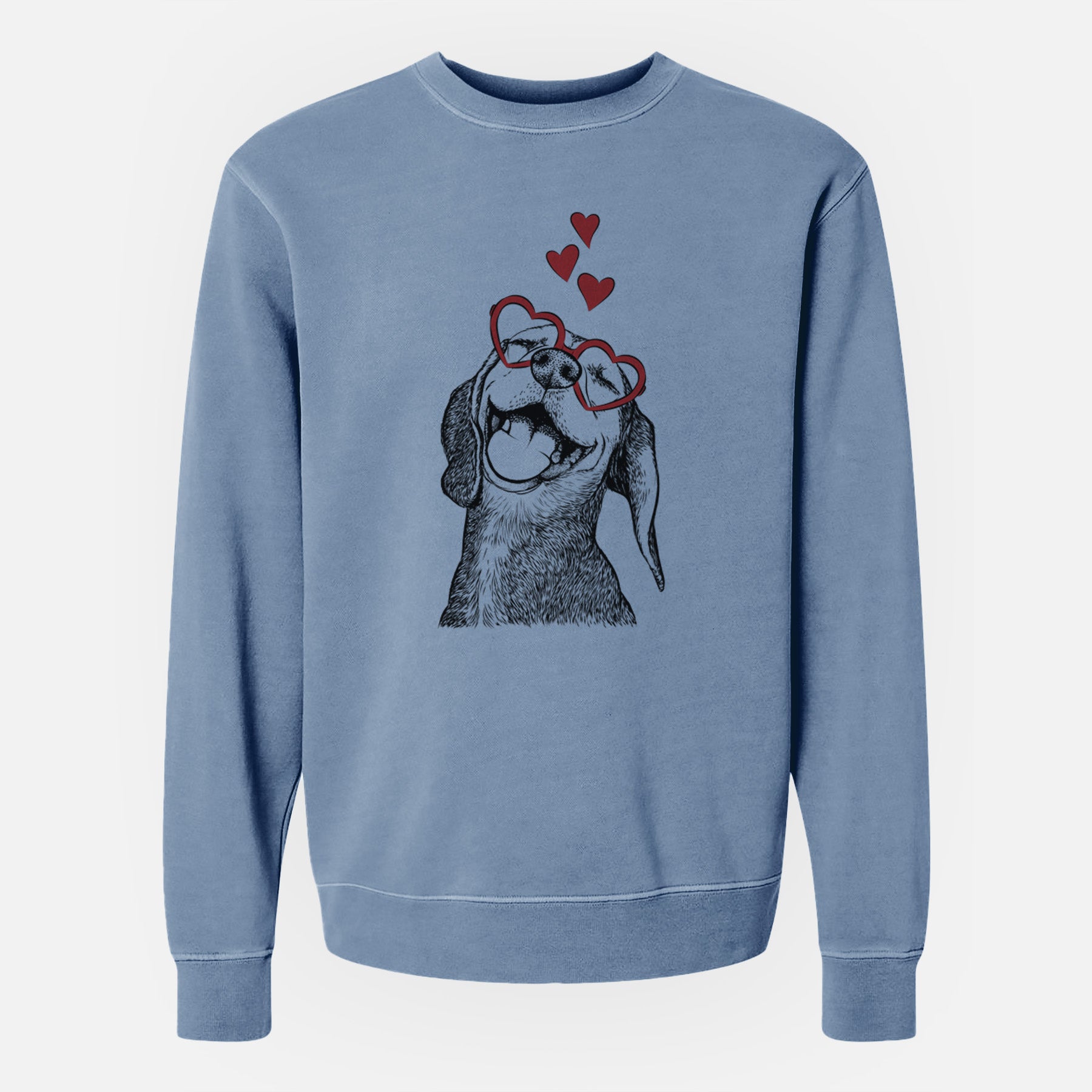 Valentine Belle the Hound Mix - Unisex Pigment Dyed Crew Sweatshirt