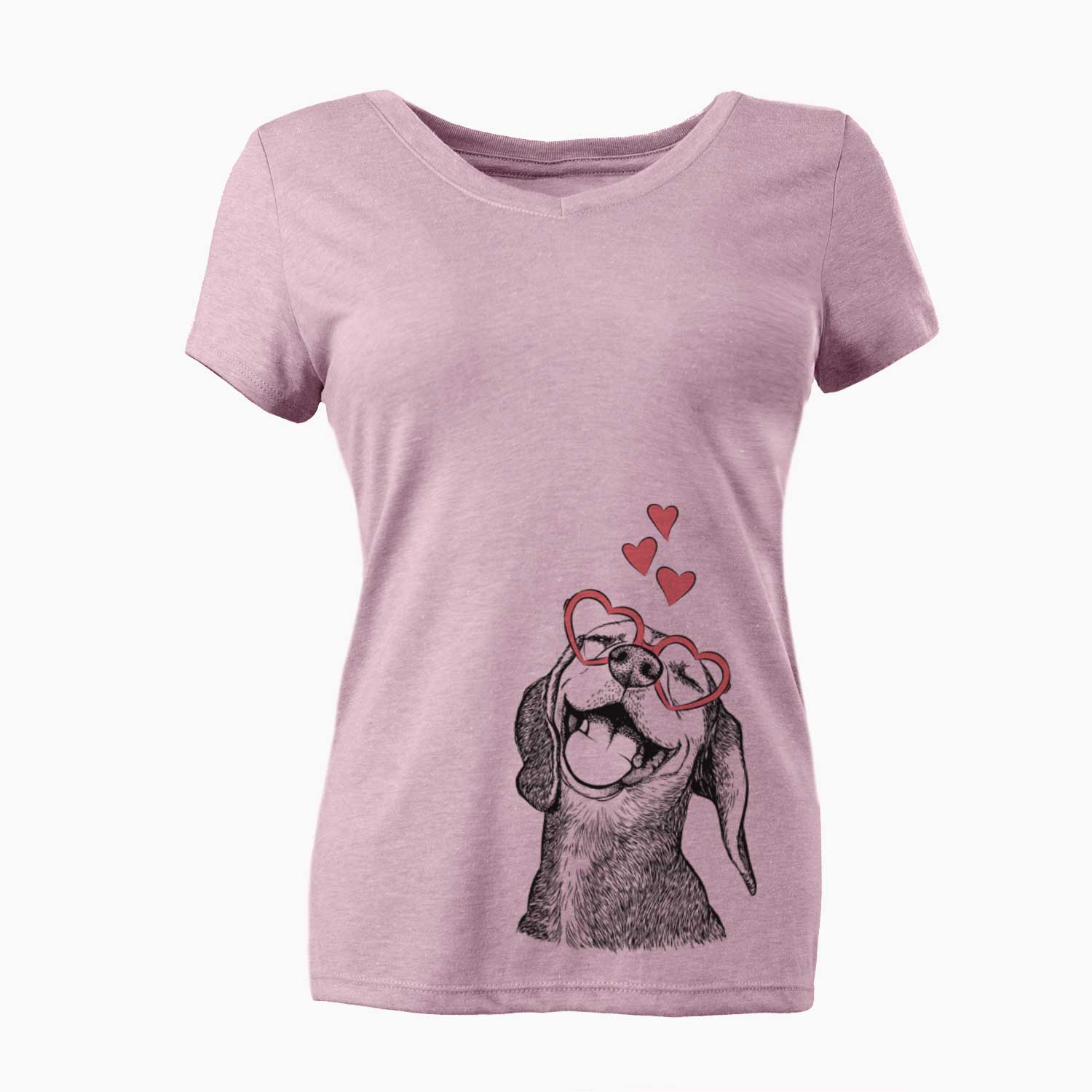 Valentine Belle the Hound Mix - Women's V-neck Shirt