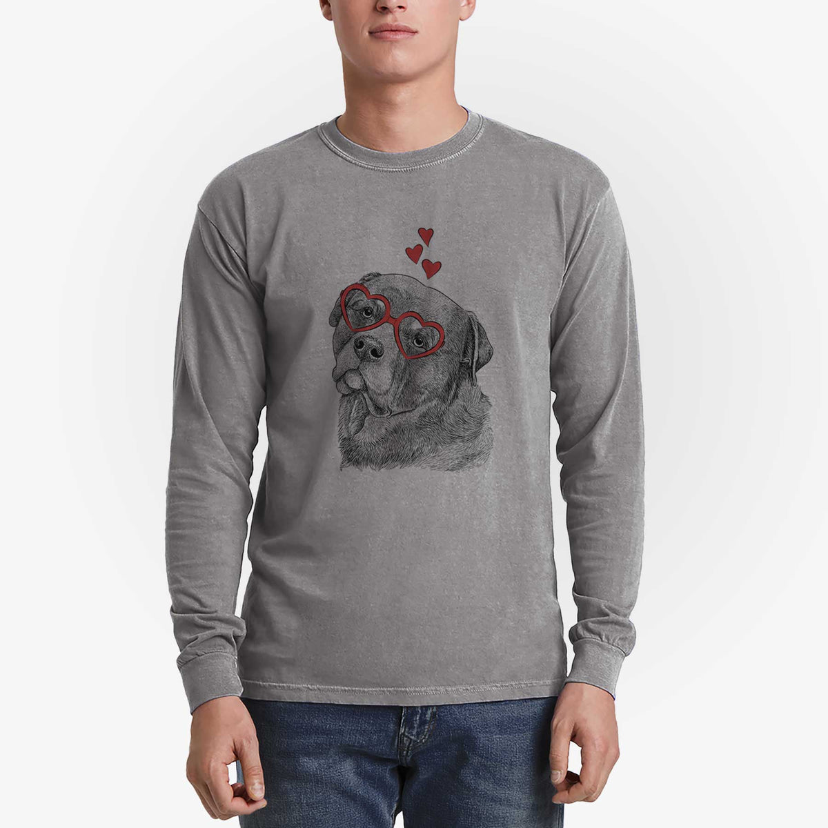 Valentine Bender the Rottweiler - Heavyweight 100% Cotton Long Sleeve
