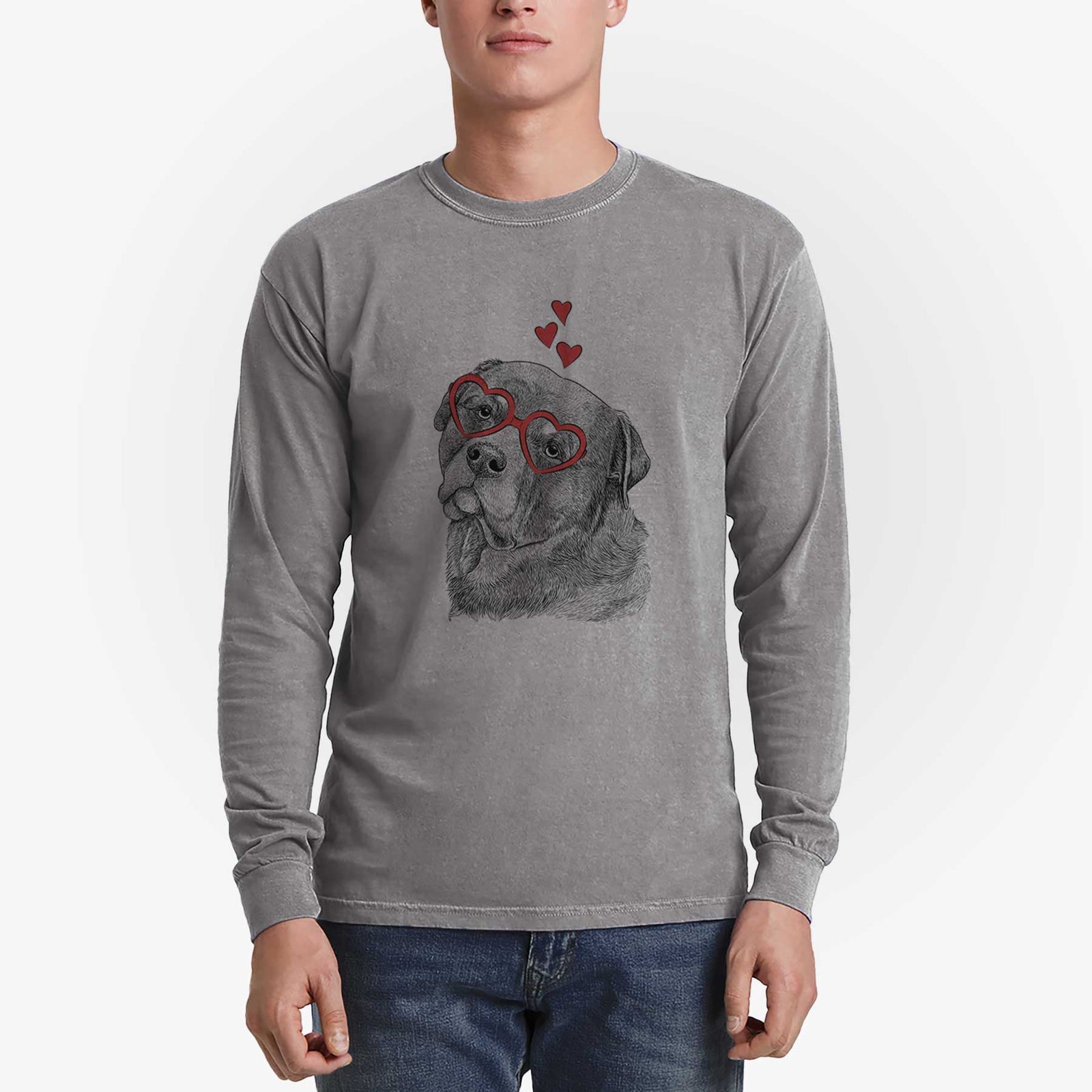 Valentine Bender the Rottweiler - Heavyweight 100% Cotton Long Sleeve