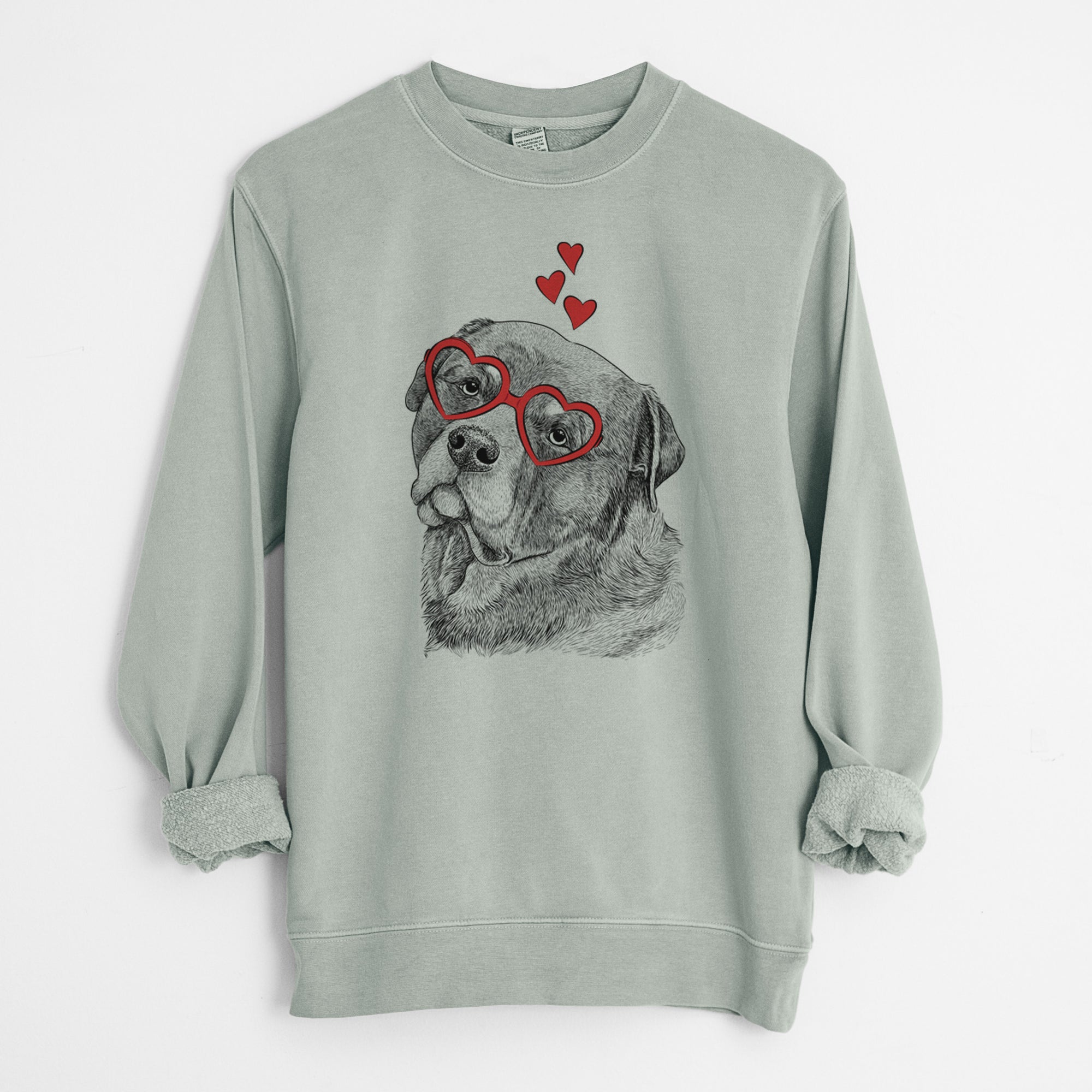 Valentine Bender the Rottweiler - Unisex Pigment Dyed Crew Sweatshirt