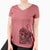 Valentine Bender the Rottweiler - Women's V-neck Shirt