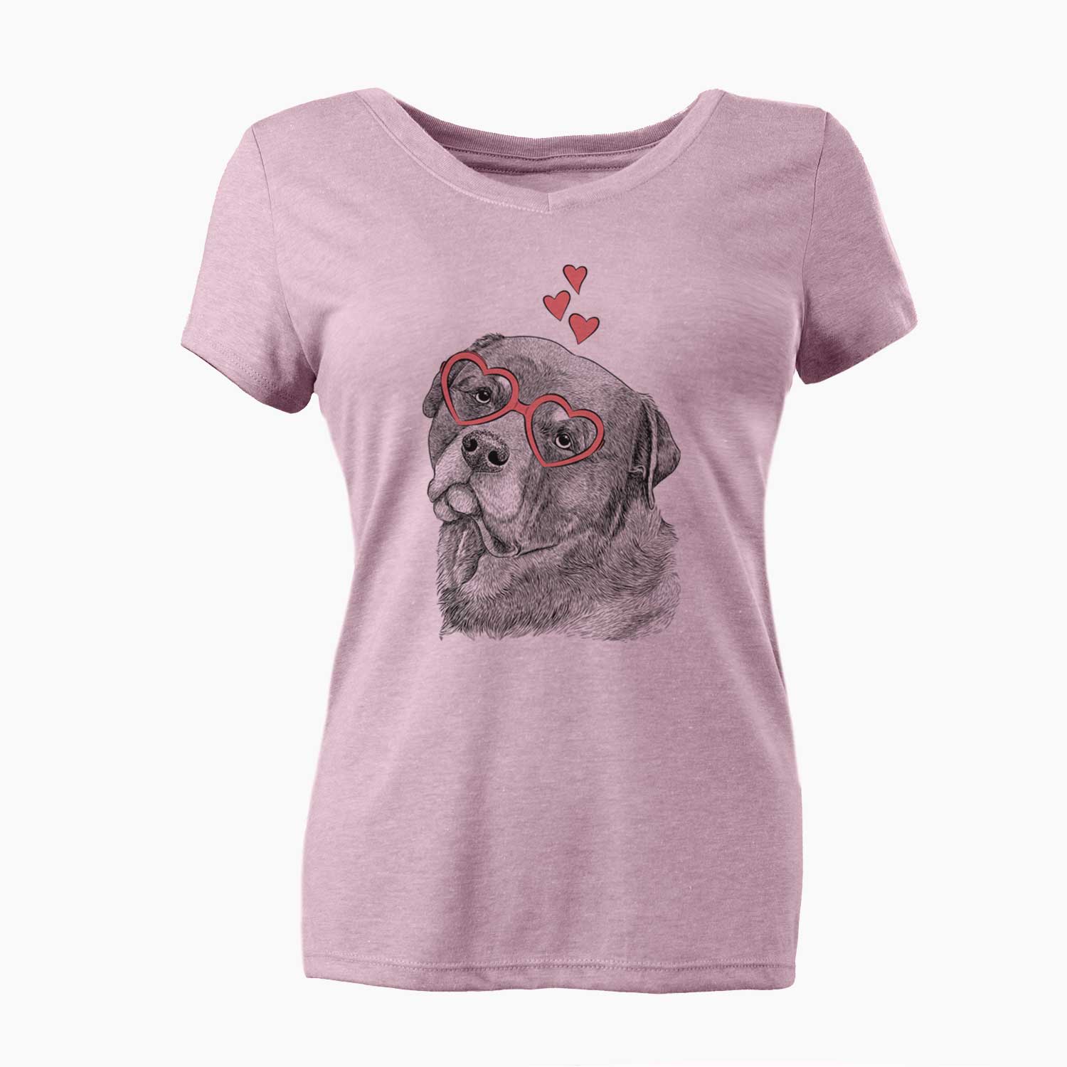 Valentine Bender the Rottweiler - Women's V-neck Shirt