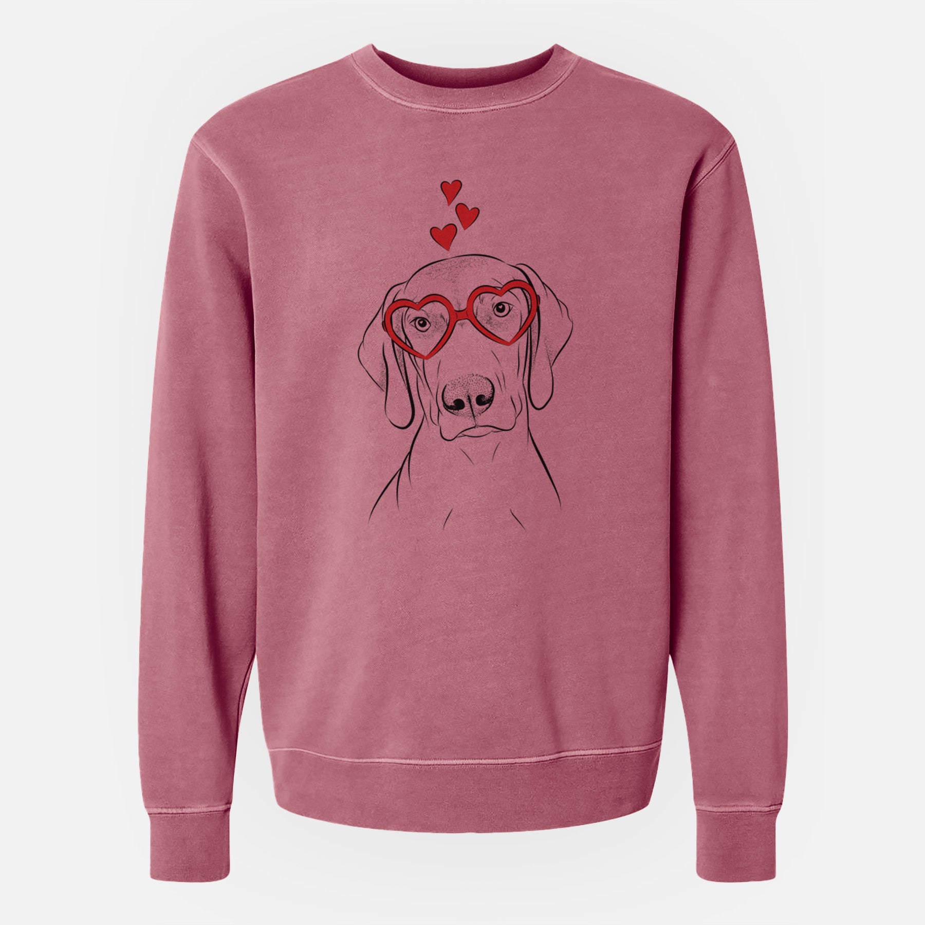 Valentine Benelli the Vizsla - Unisex Pigment Dyed Crew Sweatshirt